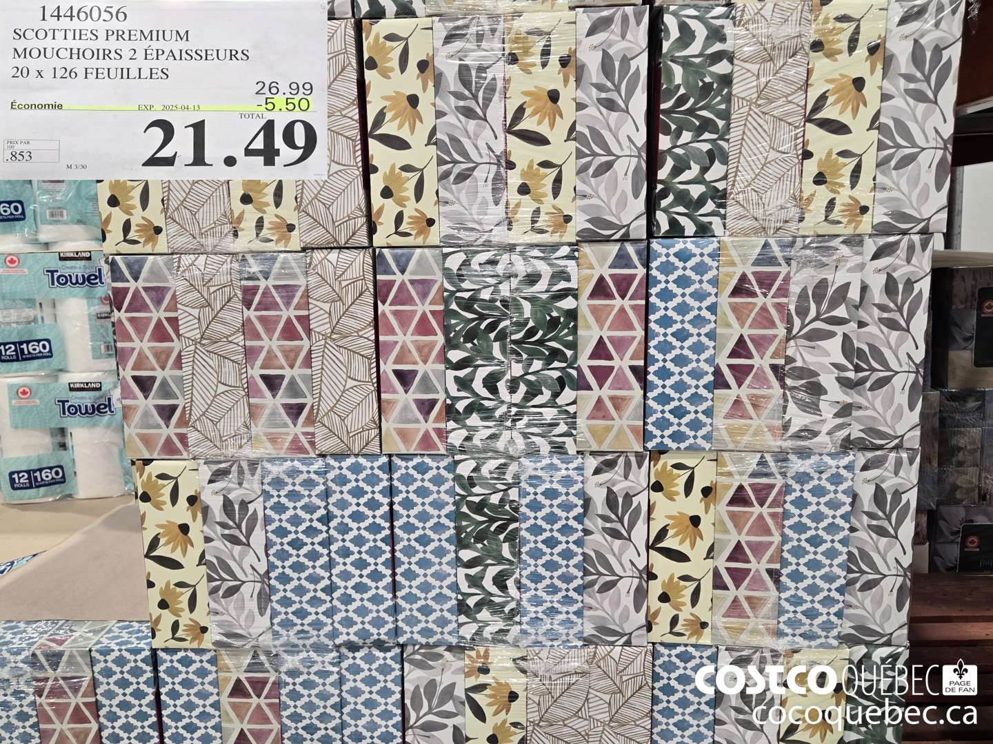 1446056 SCOTTIES PREMIUM MOUCHOIRS 2 EPAISSEURS 20 x 126 feuilles ($5.50 INSTANT SAVINGS EXPIRES ON 2025-04-13) $21.49