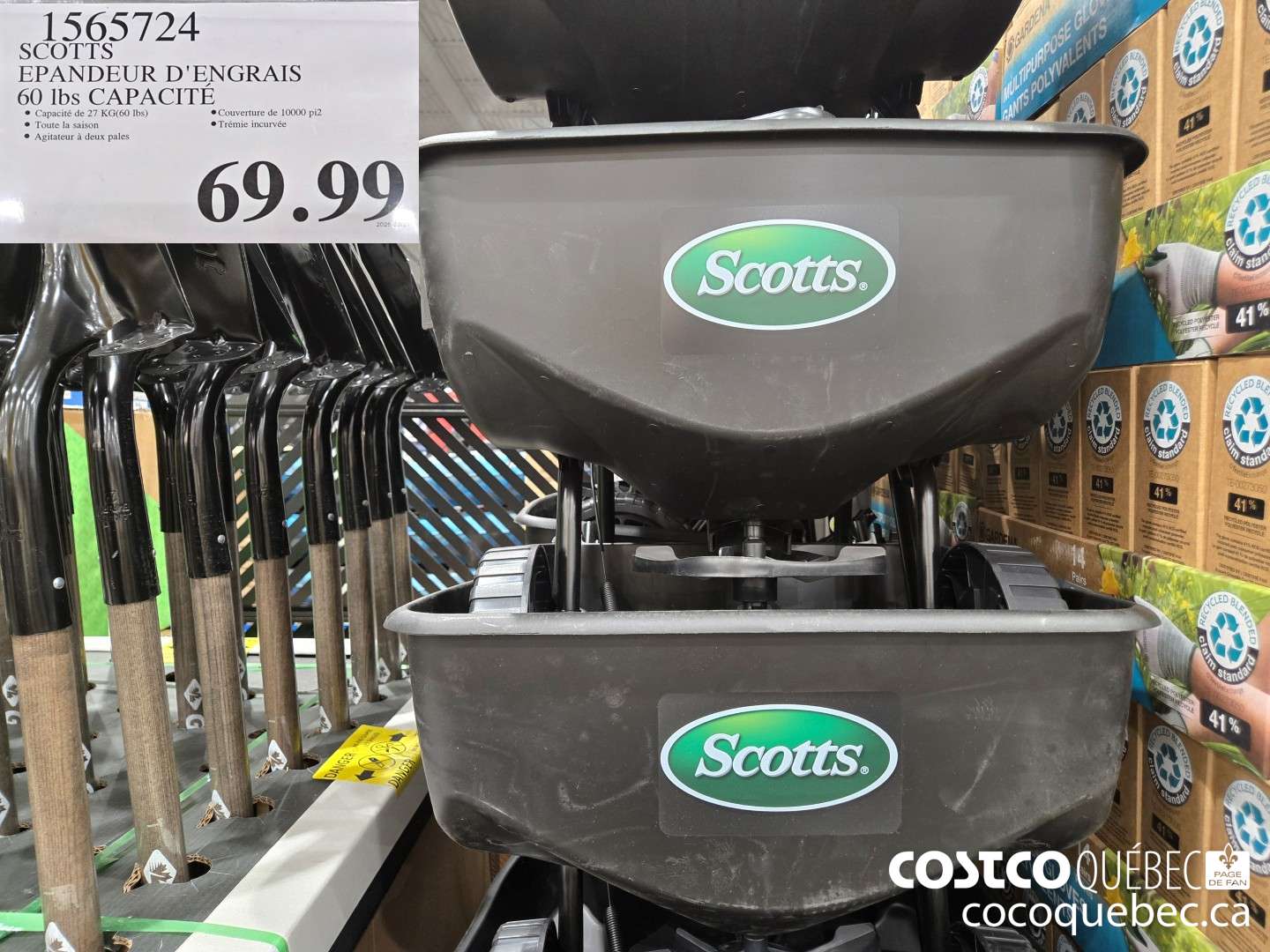 1565724 SCOTTS EPANDEUR D'ENGRAIS 60 Ibs CAPACITE  $69.99
