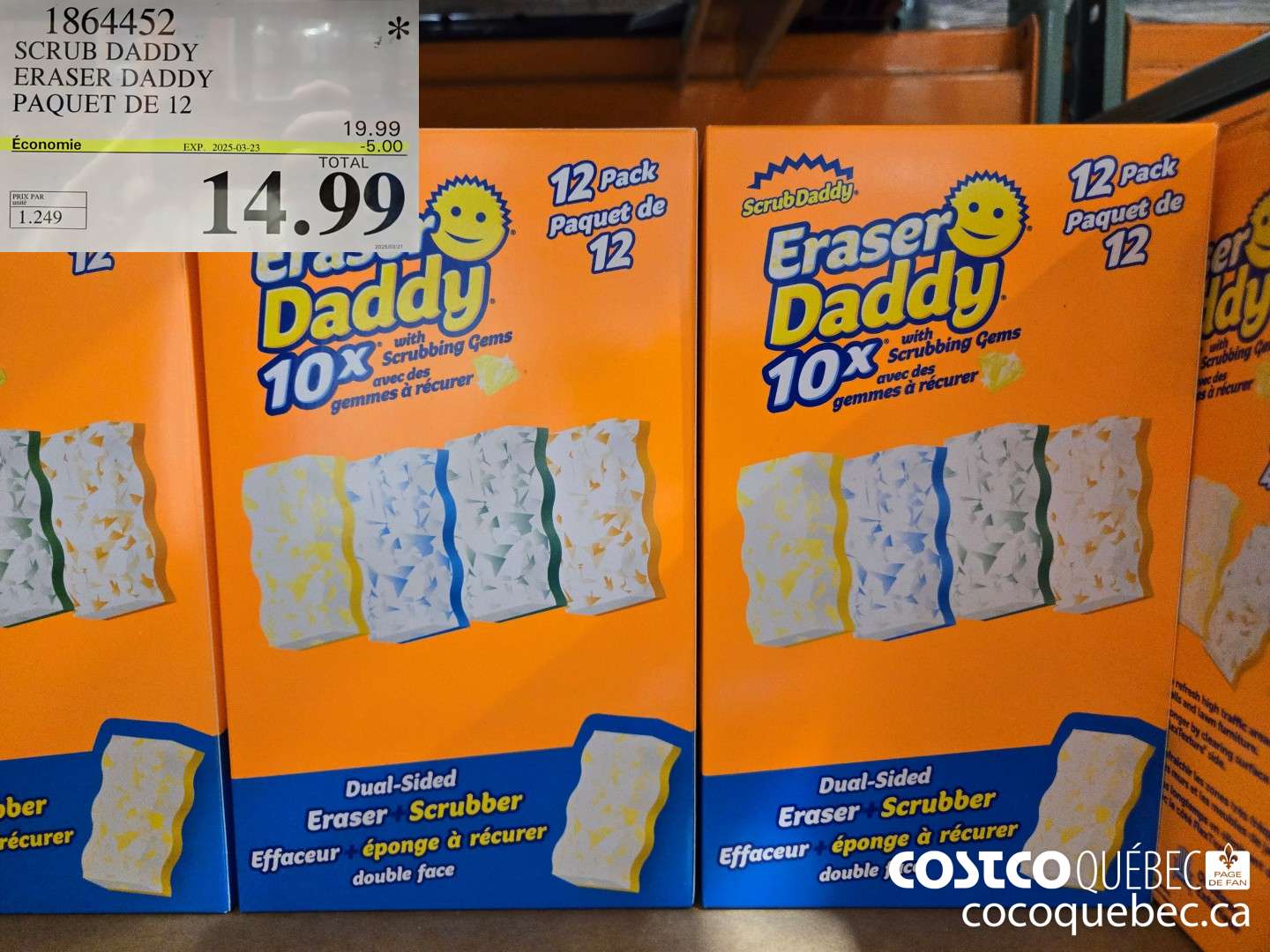 1864452 SCRUB DADDY ERASER DADDY PAQUET DE 12  ($5.00 INSTANT SAVINGS EXPIRES ON 2025-03-23) $14.99