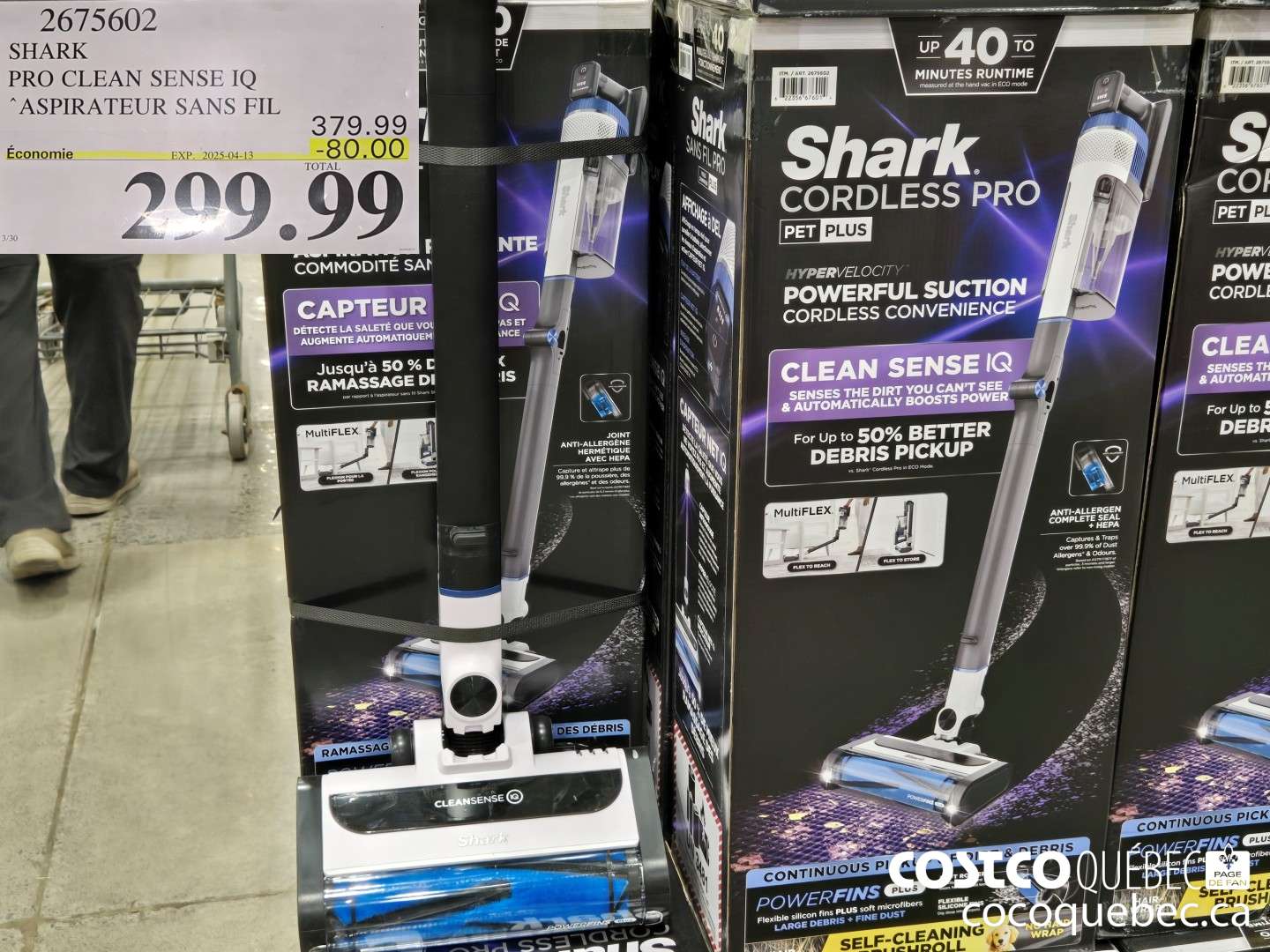 2675602 SHARK PRO CLEAN SENSE IQ ‘ASPIRATEUR SANS FIL  ($80.00 INSTANT SAVINGS EXPIRES ON 2025-04-13) $299.99