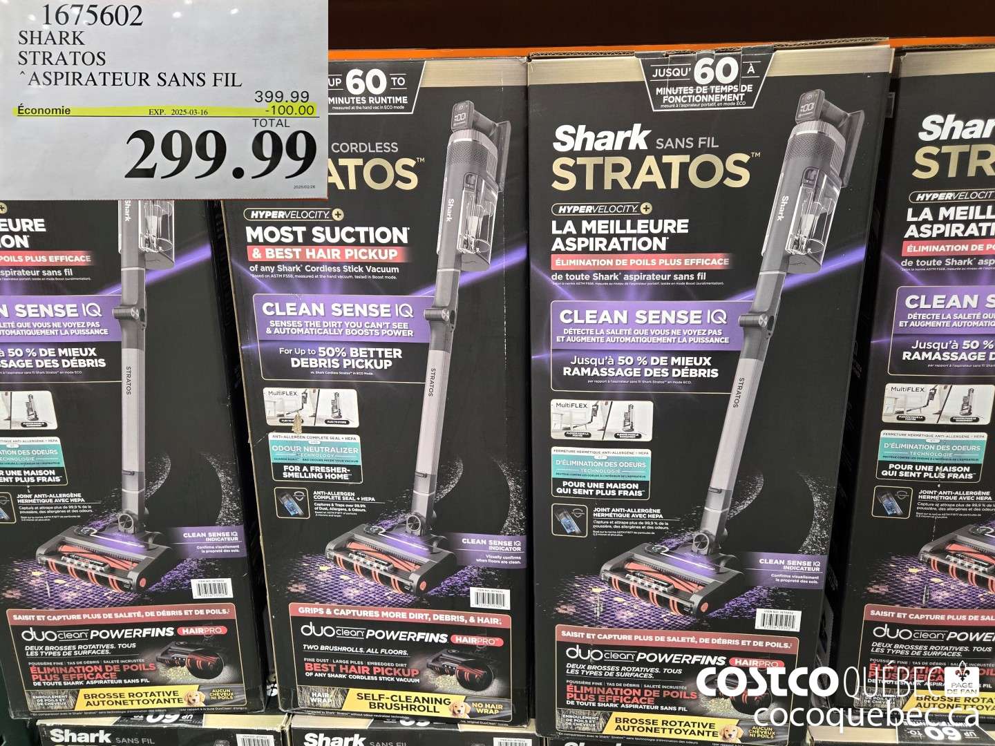 1675602 SHARK STRATOS ASPIRATEUR-BALAI AVEC BROSSE AUTONETTOYANTE  ($100.00 INSTANT SAVINGS EXPIRES ON 2025-03-16) $299.99