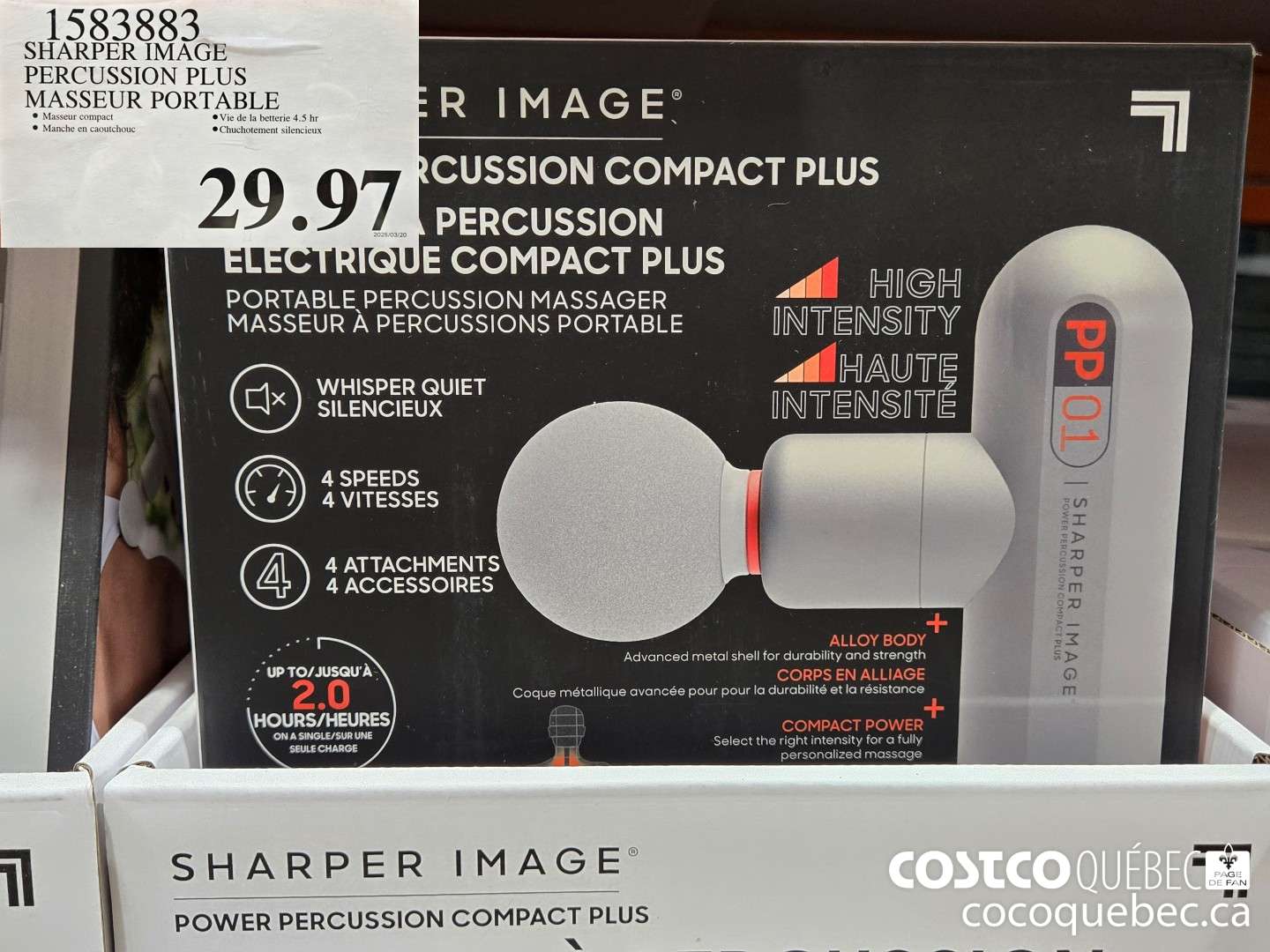 1583883 SHARPER IMAGE SPORT A PERCUSSION “NOIR  $29.97