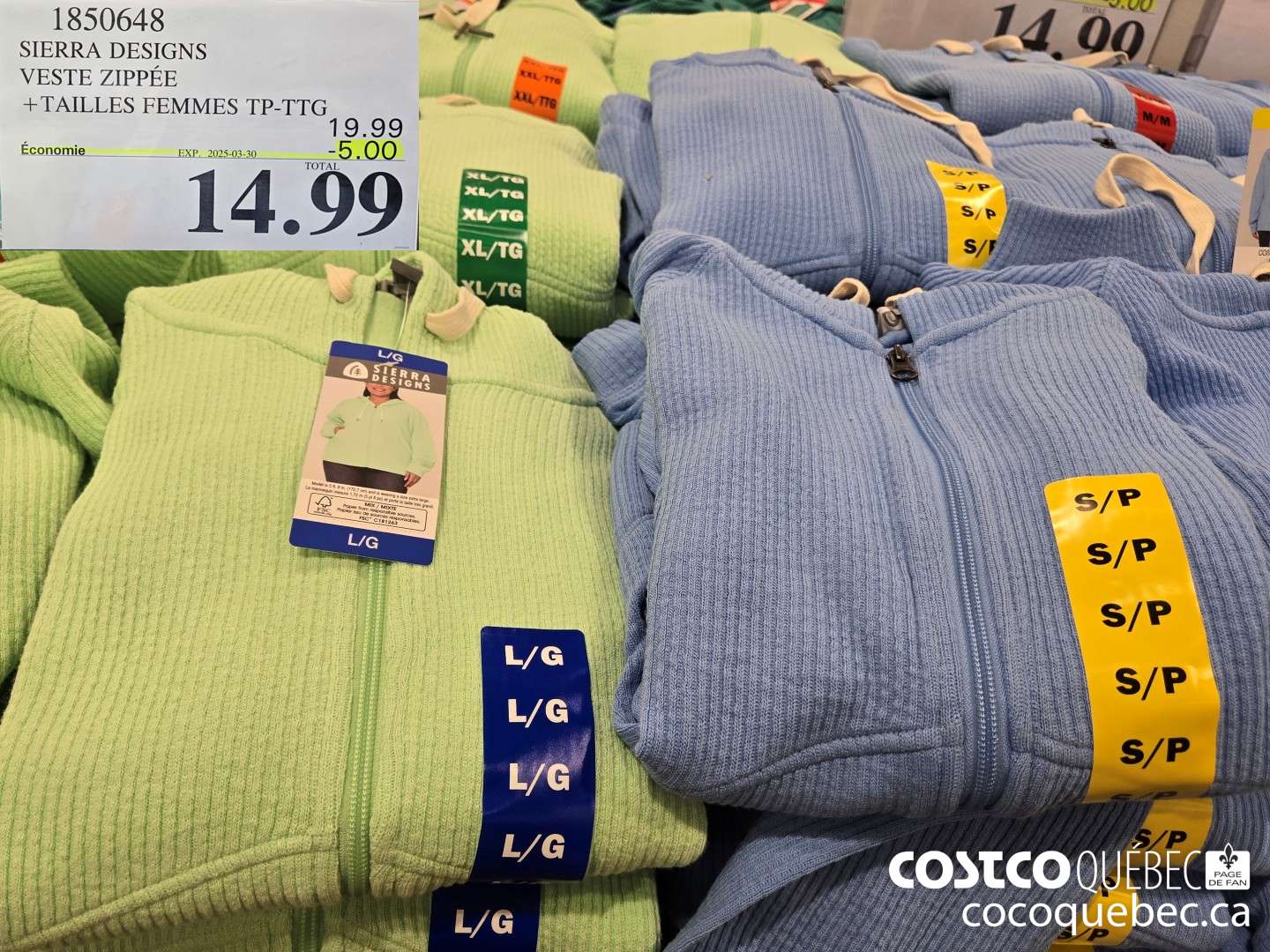 1850648 SIERRA DESIGNS VESTE ZIPPEE  ($5.00 INSTANT SAVINGS EXPIRES ON 2025-03-30) $14.99