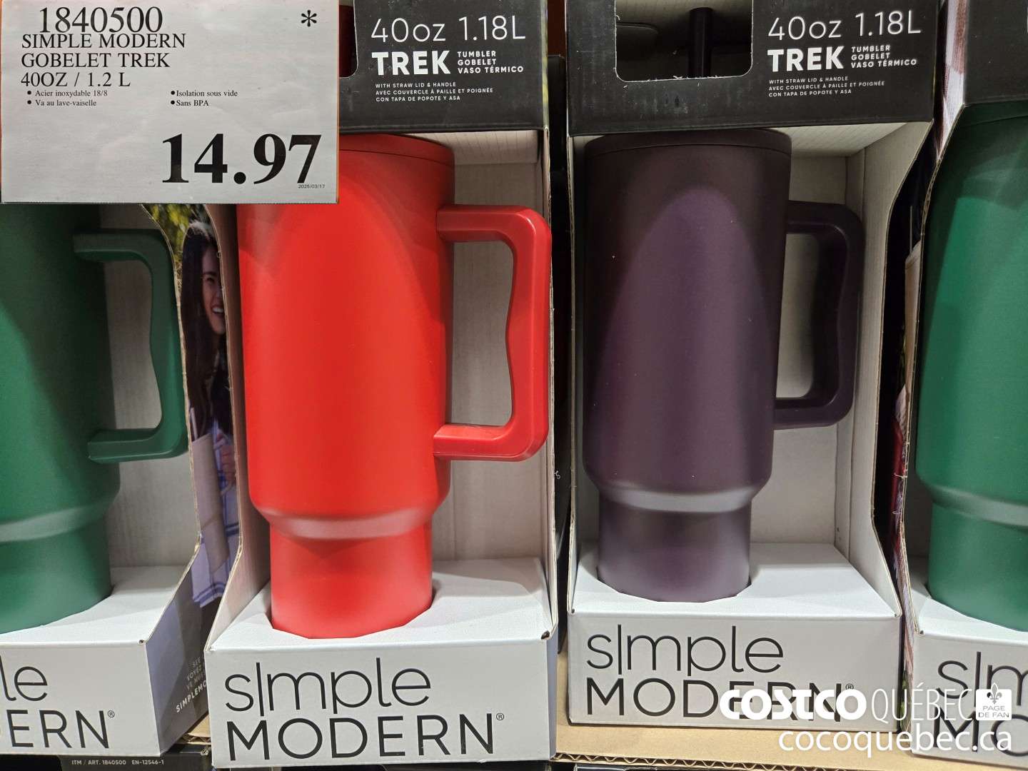 1840500 SIMPLE MODERN GOBELET TREK 40 OZ /1.2 L  $14.97