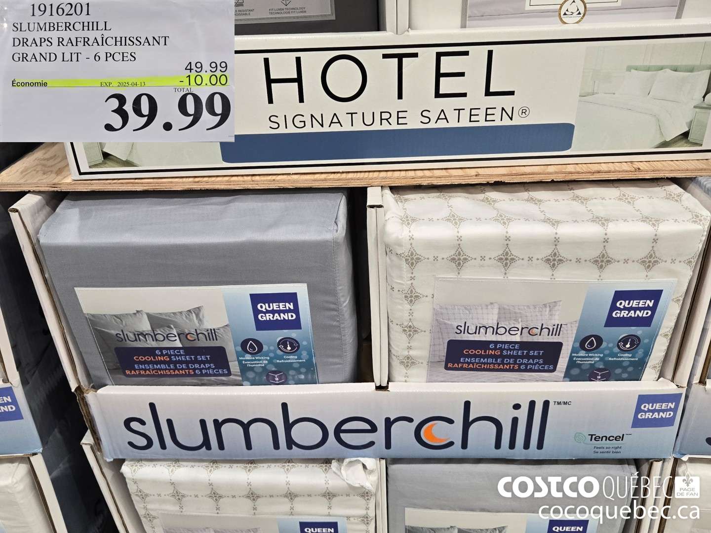 1916201 SLUMBERCHILL DRAPS RAFRAICHISSANT GRAND LIT - 6 PCES  ($10.00 INSTANT SAVINGS EXPIRES ON 2025-04-13) $39.99