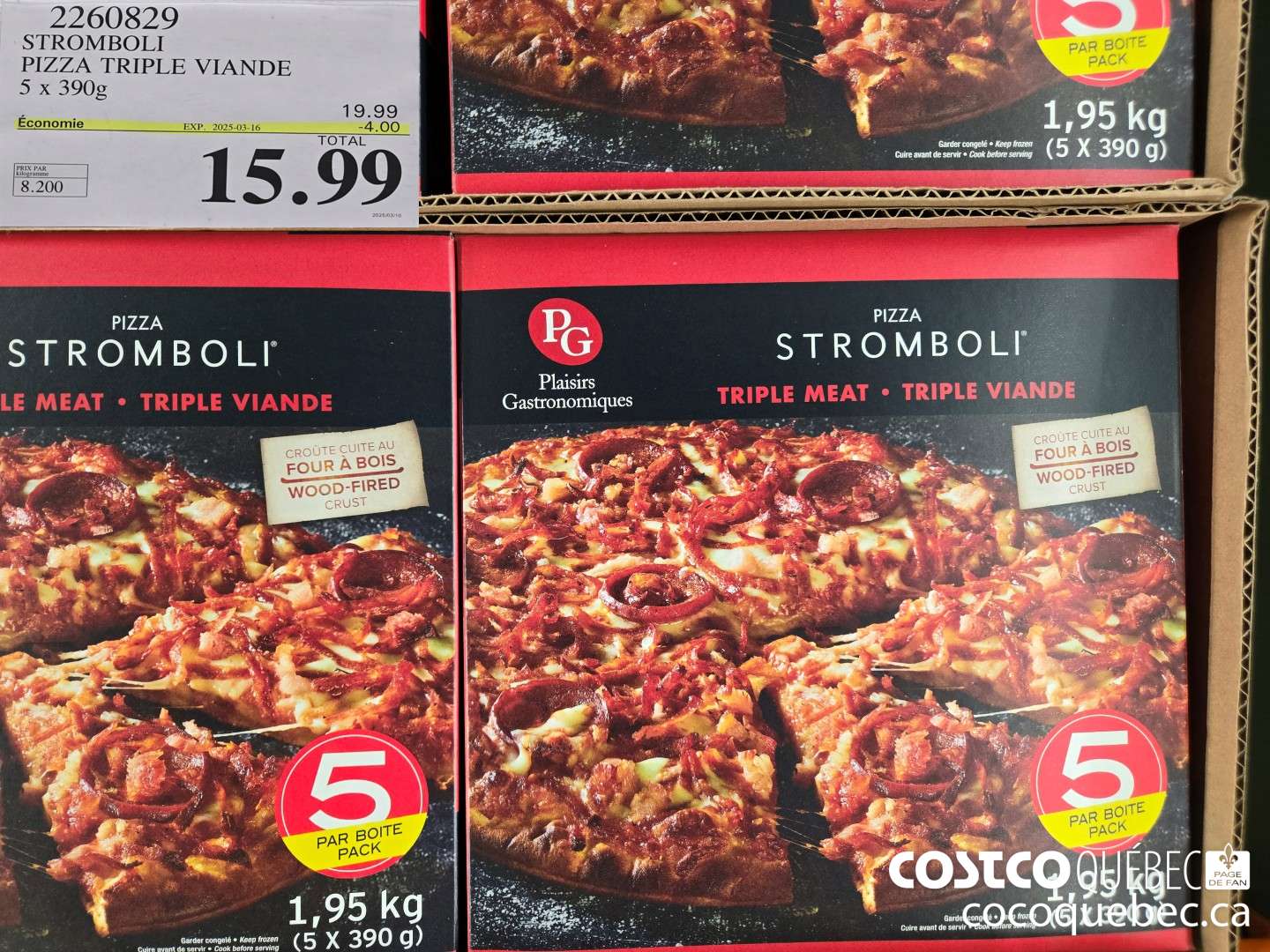 2260829 STROMBOLI PIZZA TRIPLE VIANDE 5 x 390g  ($4.00 INSTANT SAVINGS EXPIRES ON 2025-03-16) $15.99