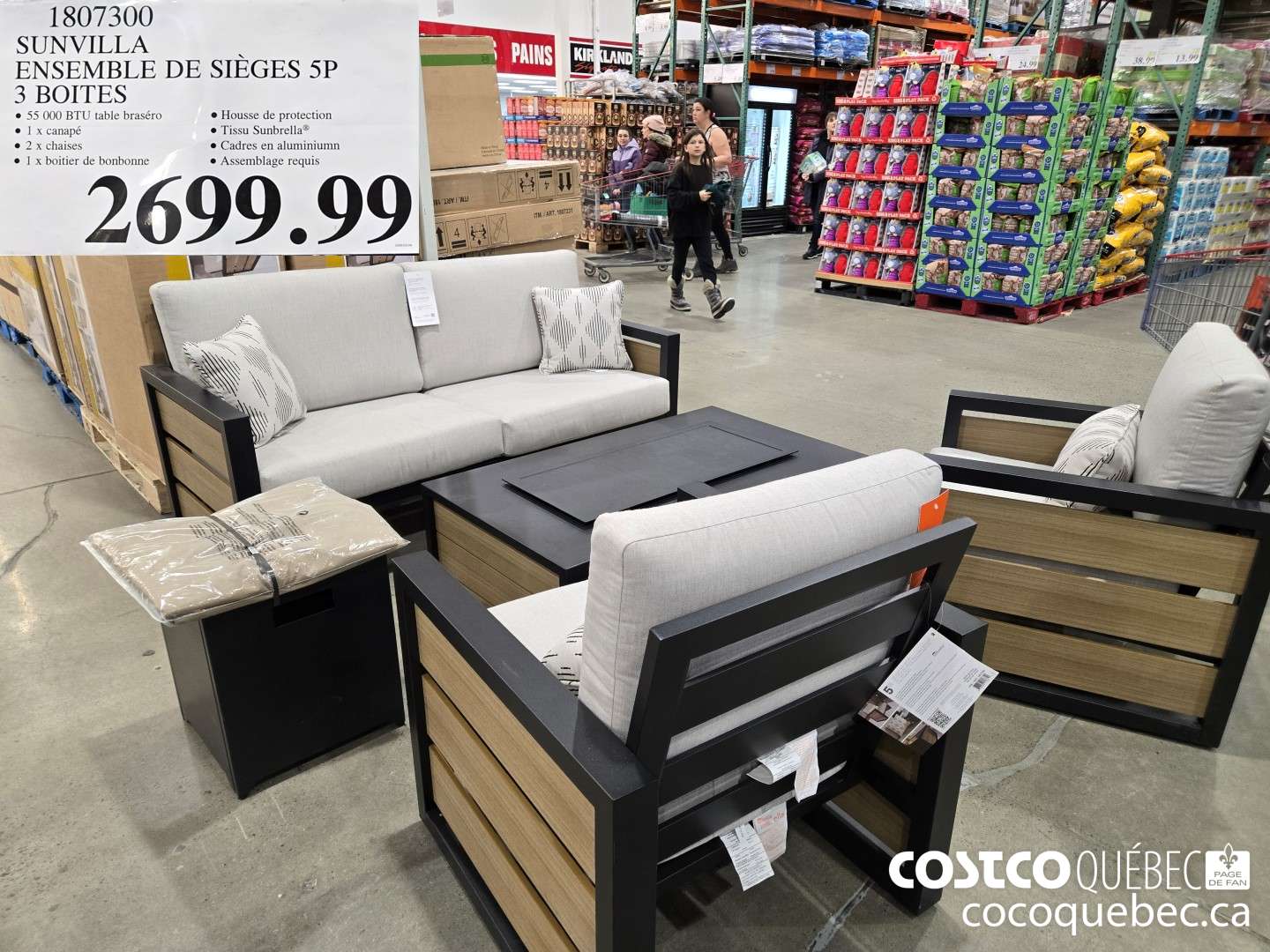 1807300 SUNVILLA ENSEMBLE DE SIEGES 5P 3 BOITES  $2699.99