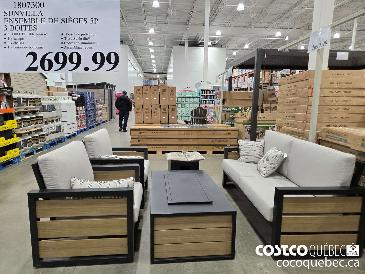 1807300 SUNVILLA ENSEMBLE DE SIEGES 5P 3 BOITES  $2699.99