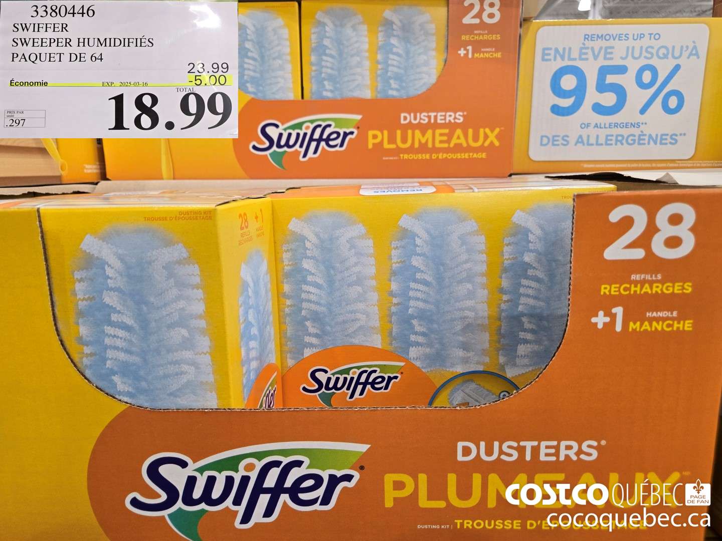 380446 SWIFFER SWEEPER HUMIDIFIES PAQUET DE 60  ($5.00 INSTANT SAVINGS EXPIRES ON 2025-03-16) $18.99