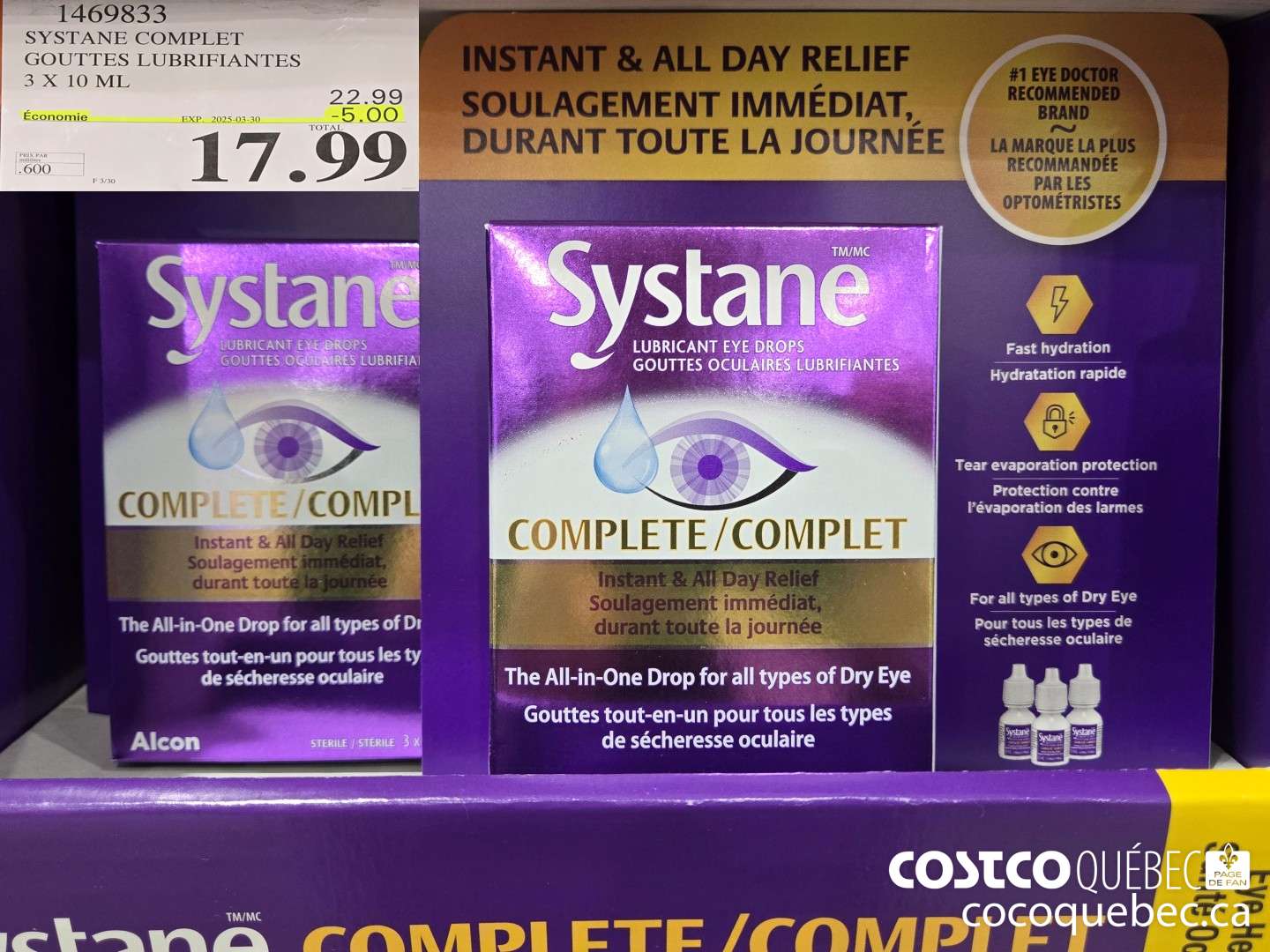 1469833 SYSTANE COMPLET GOUTTES LUBRIFIANTES 3 X 10 ML  ($5.00 INSTANT SAVINGS EXPIRES ON 2025-03-30) $17.99