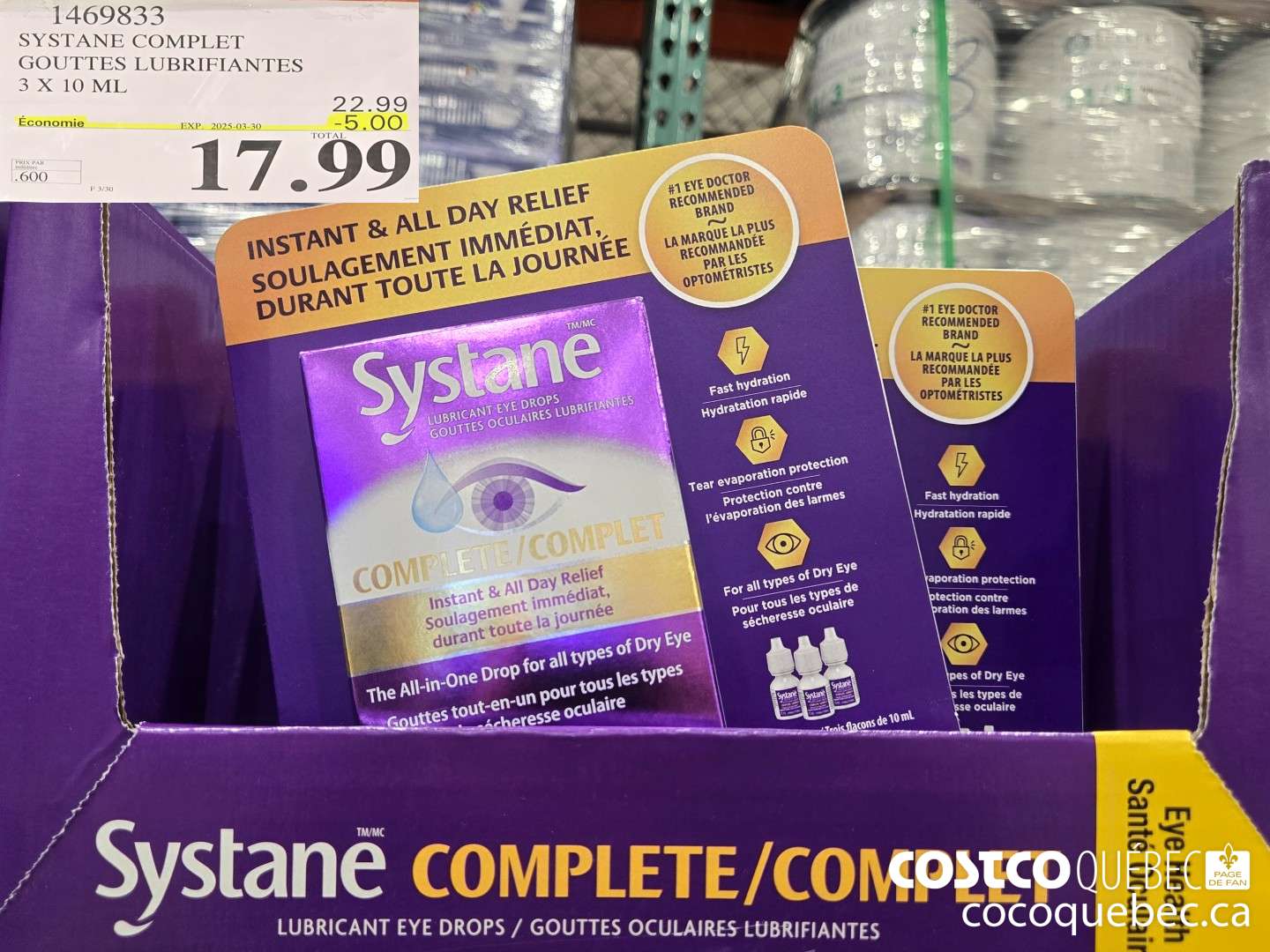1469833 SYSTANE COMPLET GOUTTES LUBRIFIANTES 3 X 10 ML  ($5.00 INSTANT SAVINGS EXPIRES ON 2025-03-30) $17.99