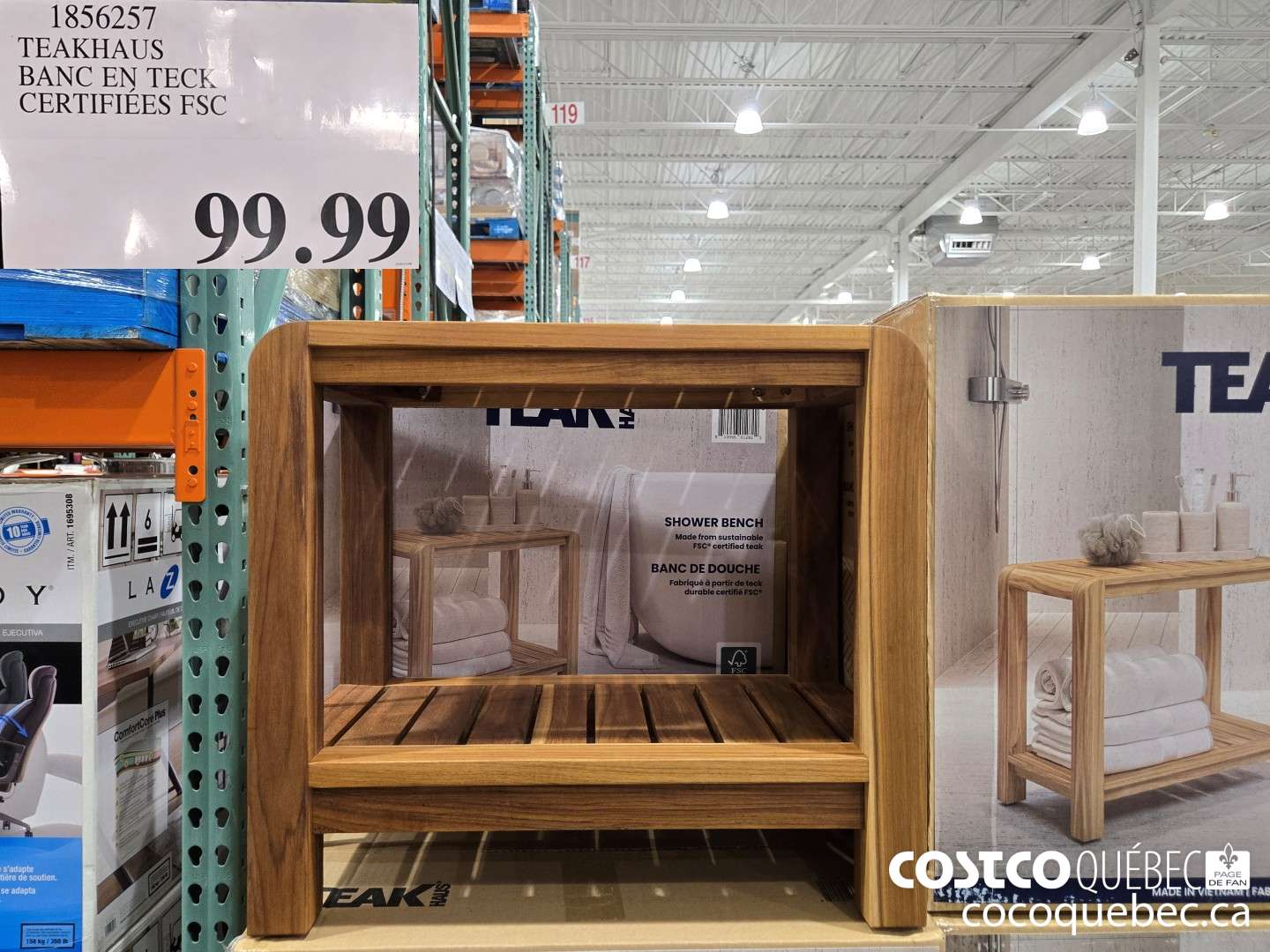 1856257 TEAKHAUS BANC EN TECK CERTIFIEES FSC  $99.99