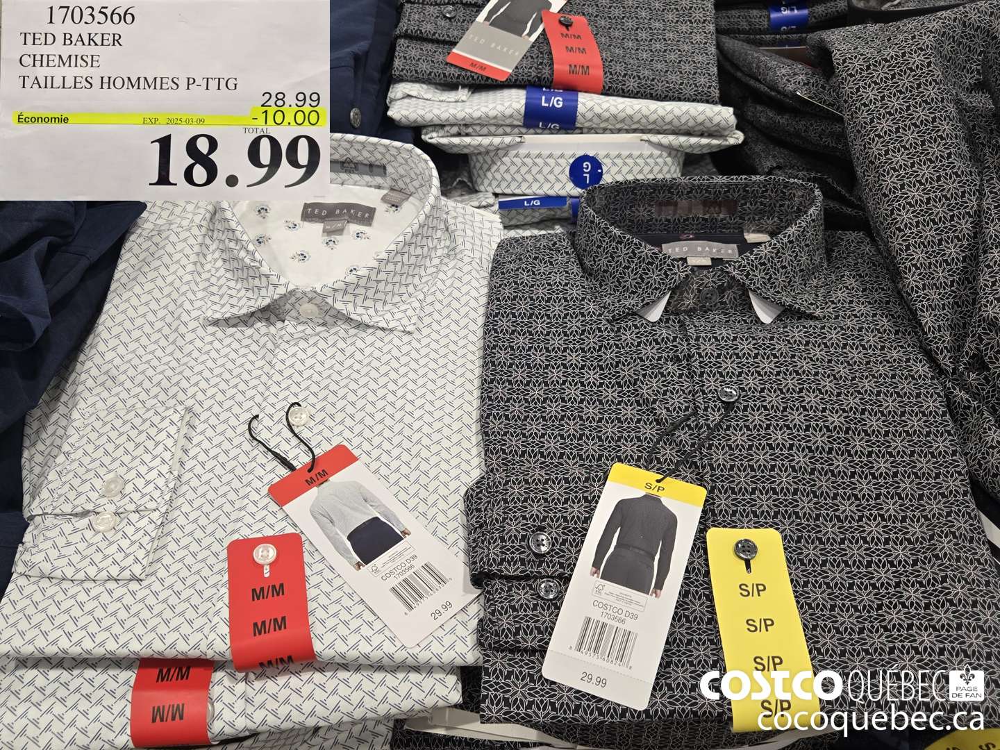 1703566 TED BAKER CHEMISE TAILLES HOMMES P-TTG  ($10.00 INSTANT SAVINGS EXPIRES ON 2025-03-09) $18.99