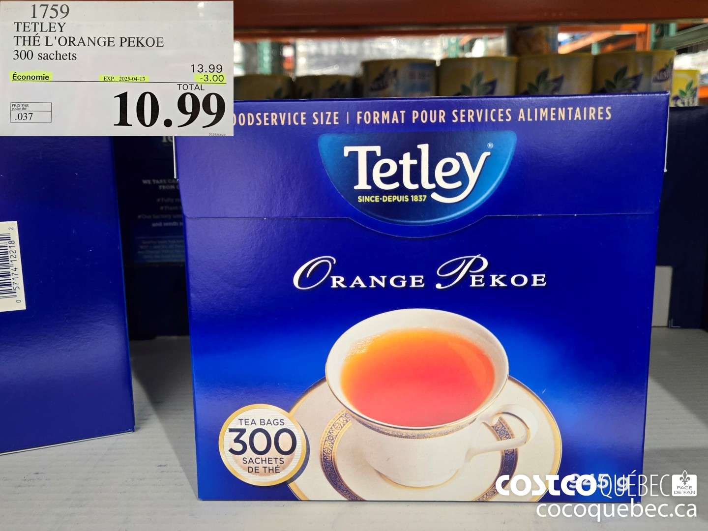 1759 TETLEY THE L'ORANGE PEKOE  ($3.00 INSTANT SAVINGS EXPIRES ON 2025-04-13) $10.99