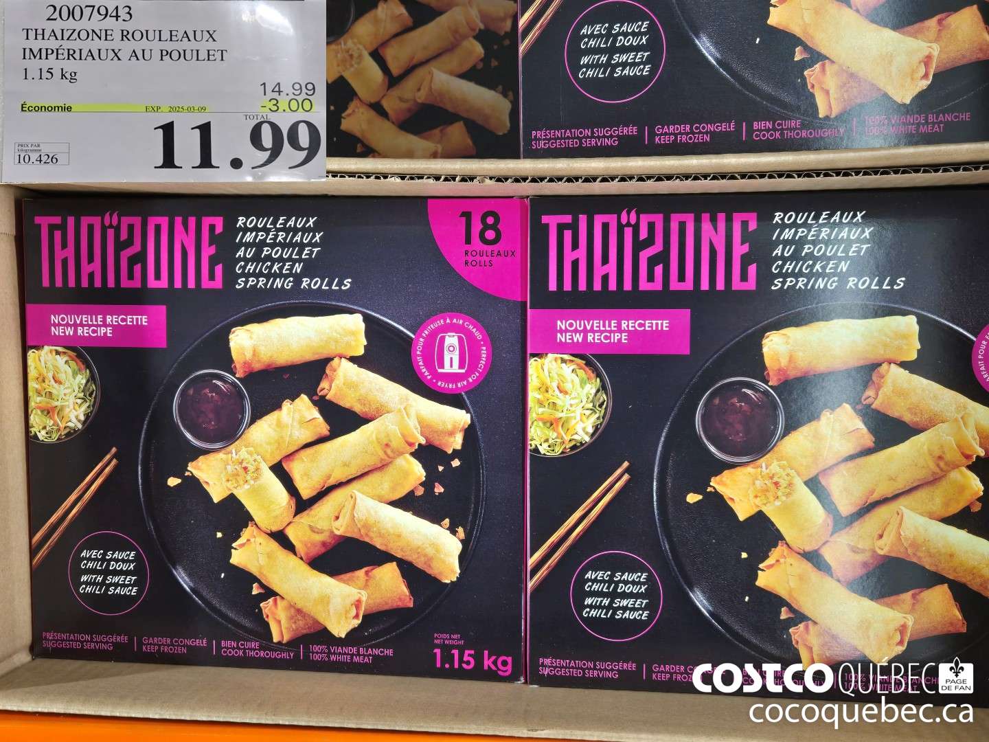 2007943 THAIZONE ROULEAUX IMPERIAUX AU POULET  ($3.00 INSTANT SAVINGS EXPIRES ON 2025-03-16) $11.99