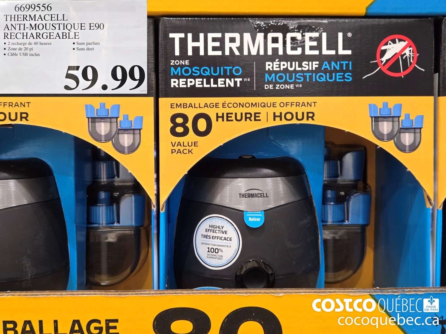 6699556 THERMACELL ANTI-MOUSTIQUE E90 RECHARGEABLE  $59.99