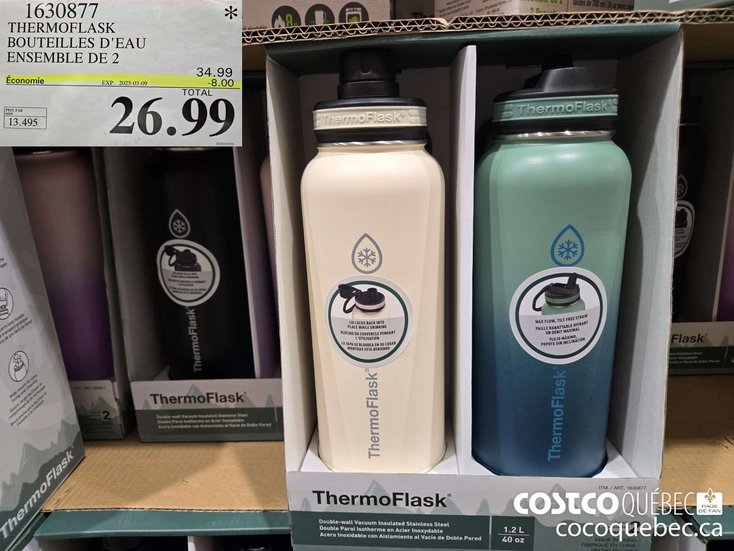 1630877 THERMOFLASK BOUTEILLES D'EAU ENSEMBLE DE 2 ($8.00 INSTANT SAVINGS EXPIRES ON 2025-03-09) $26.99