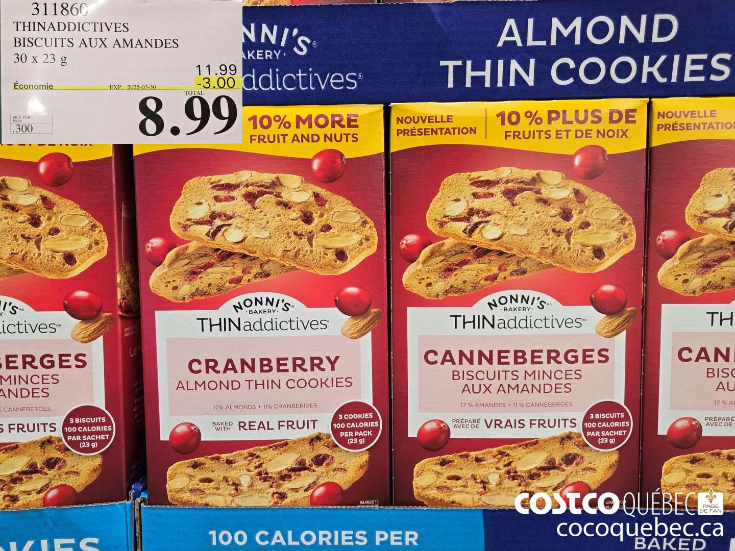 311860 THINADDICTIVES BISCUITS AUX AMANDES  ($3.00 INSTANT SAVINGS EXPIRES ON 2025-03-30) $8.99