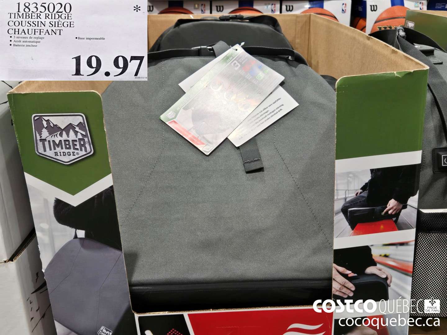 1835020 TIMBER RIDGE COUSSIN SIEGE  $19.97