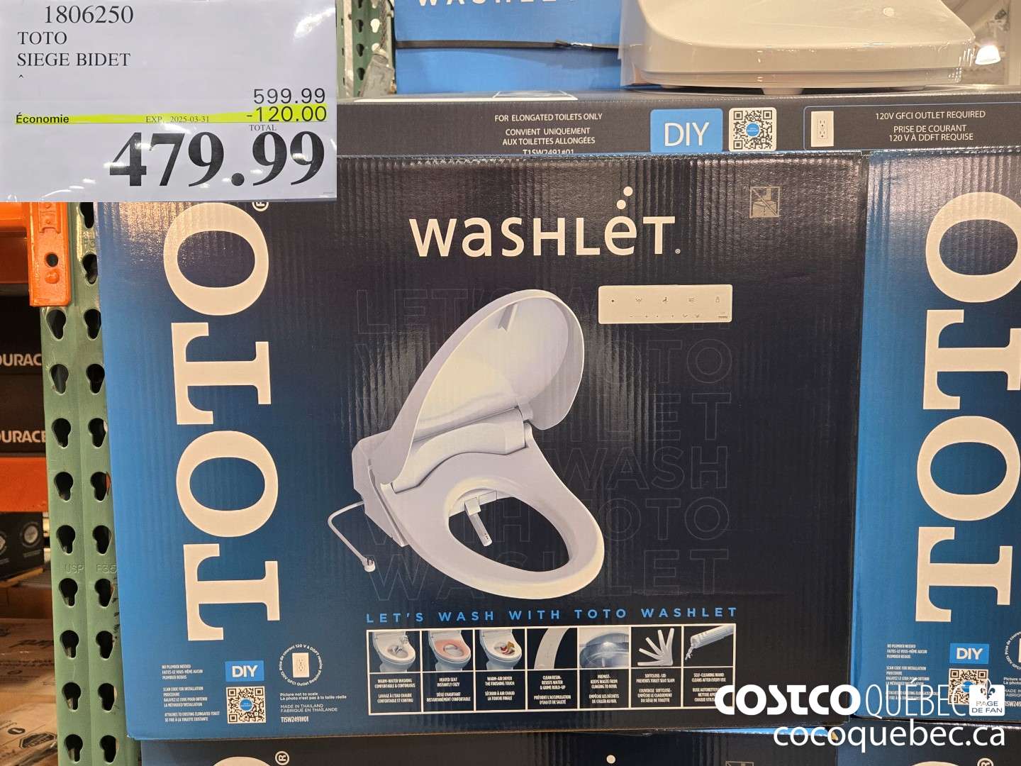 1806250 TOTO SIEGE BIDET  ($120.00 INSTANT SAVINGS EXPIRES ON 2025-03-31) $479.99