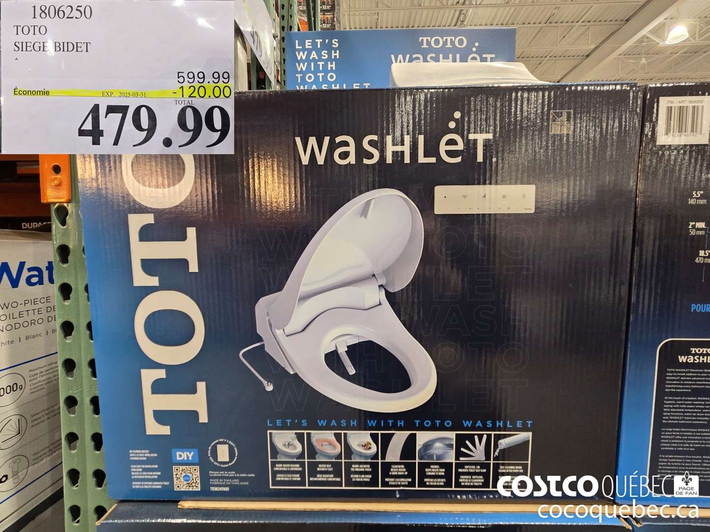 806250 TOTO SIEGE BIDET  ($120.00 INSTANT SAVINGS EXPIRES ON 2025-03-31) $479.99