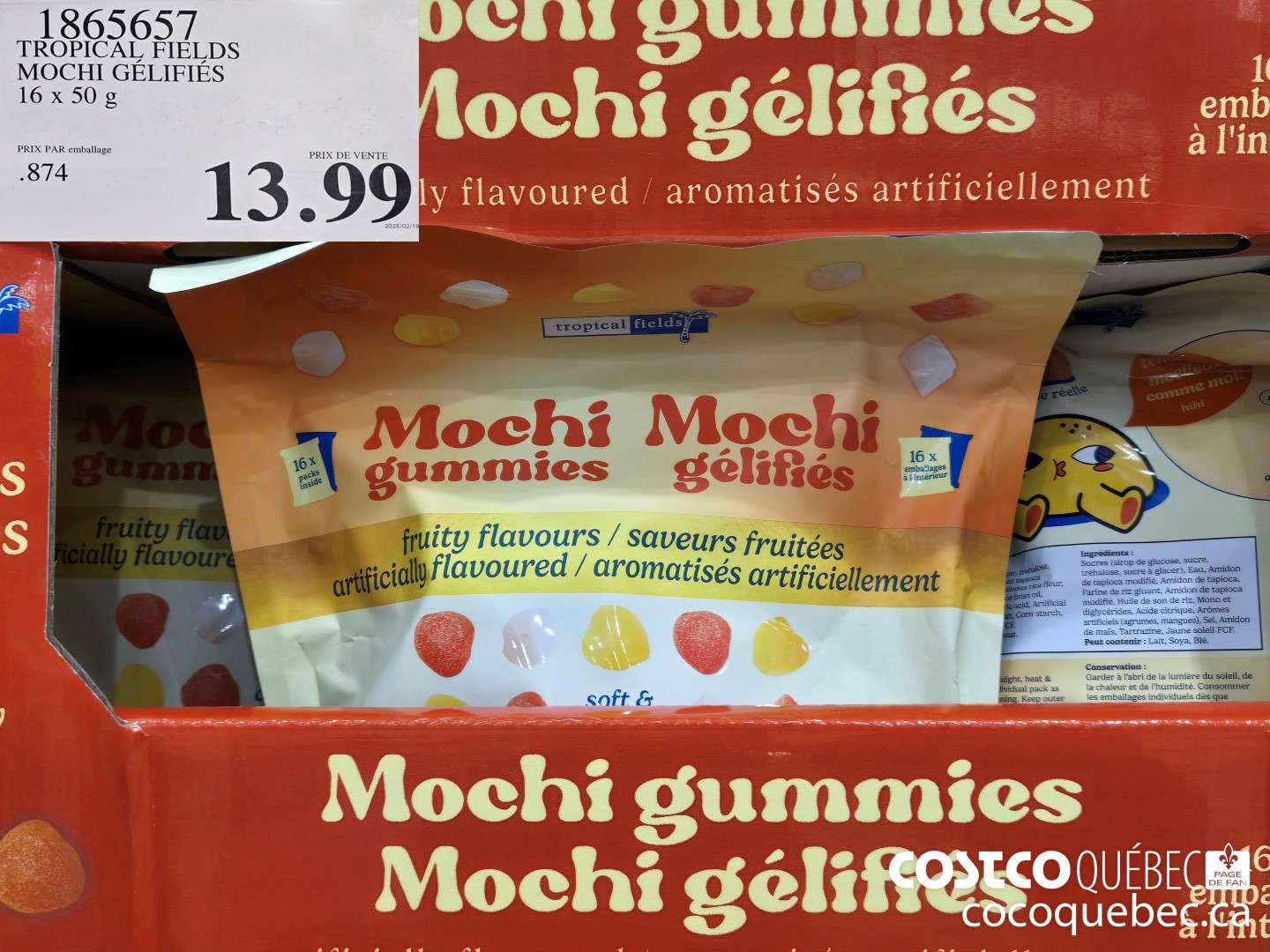 1865657 TROPICAL FIELDS MOCHI GELIFIES 16x 50 g  $13.99