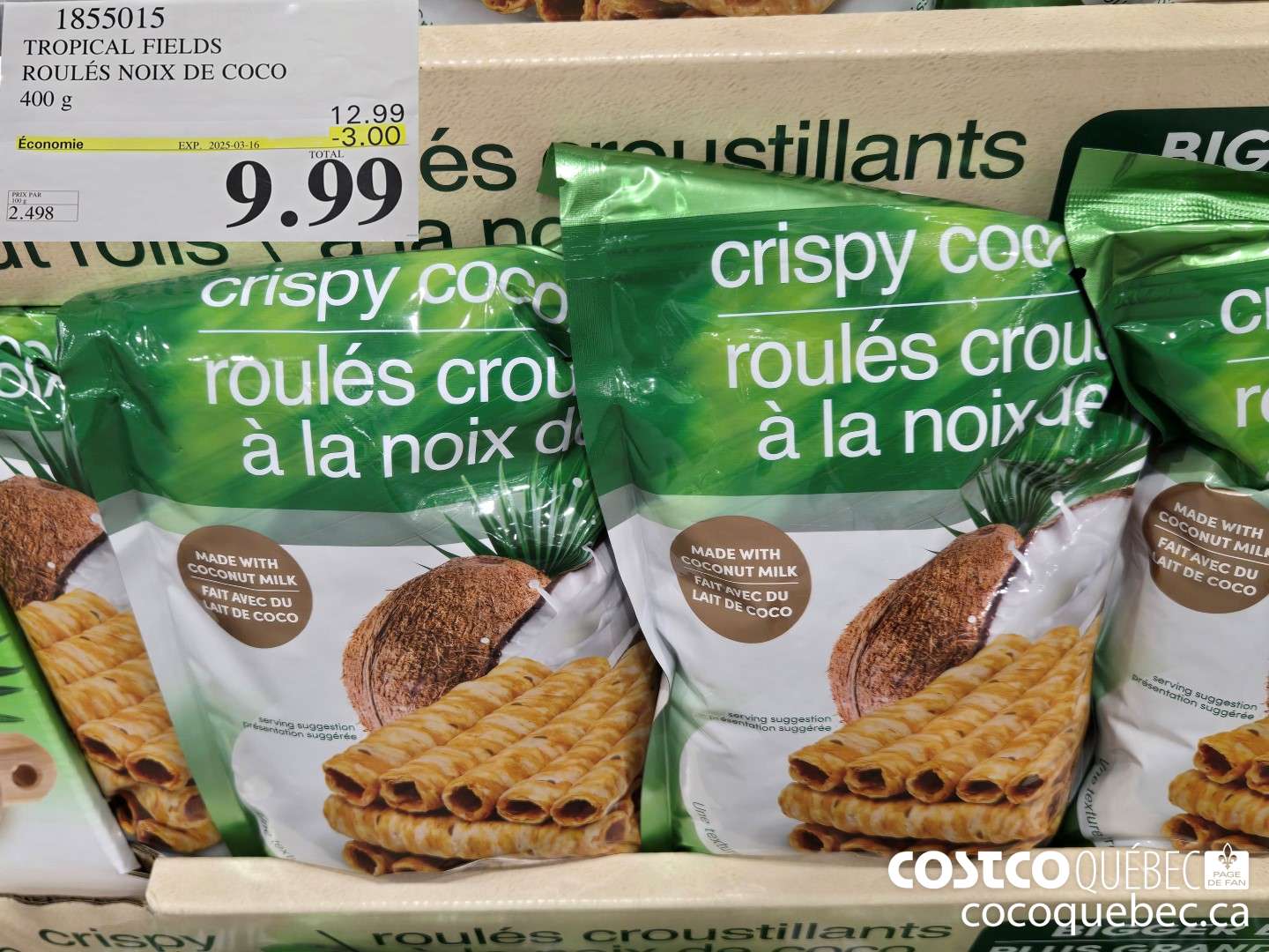 1855015 TROPICAL FIELDS ROULES NOIX DE COCO 2025-03-16-3  ($3.00 INSTANT SAVINGS) $9.99