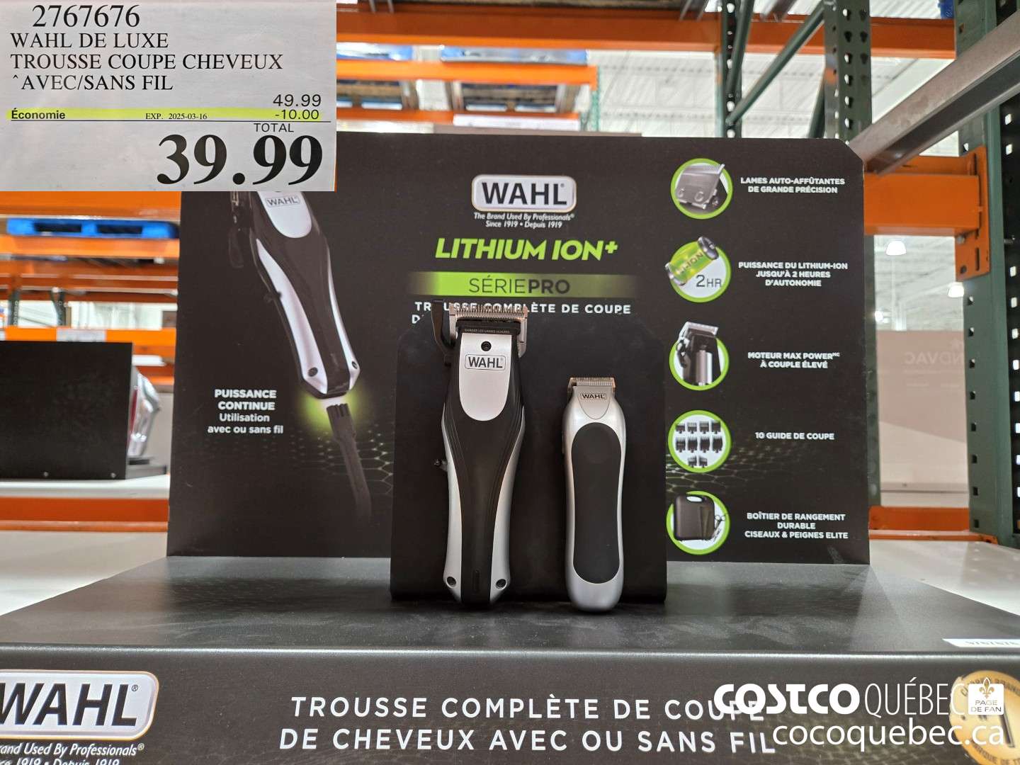 2767676 WAHL DE LUXE TROUSSE COUPE CHEVEUX ‘AVEC/SANS FIL  ($10.00 INSTANT SAVINGS EXPIRES ON 2025-03-16) $39.99