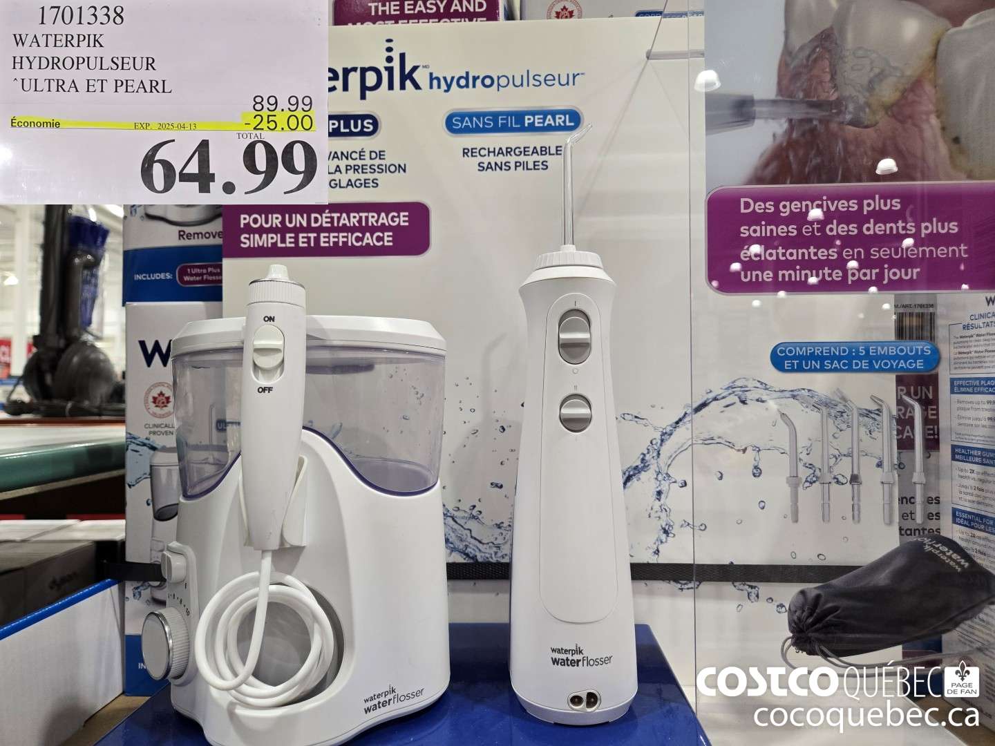 1701338 WATERPIK HYDROPULSEUR ULTRA ET PEARL ($25.00 INSTANT SAVINGS EXPIRES ON 2025-04-13) $64.99