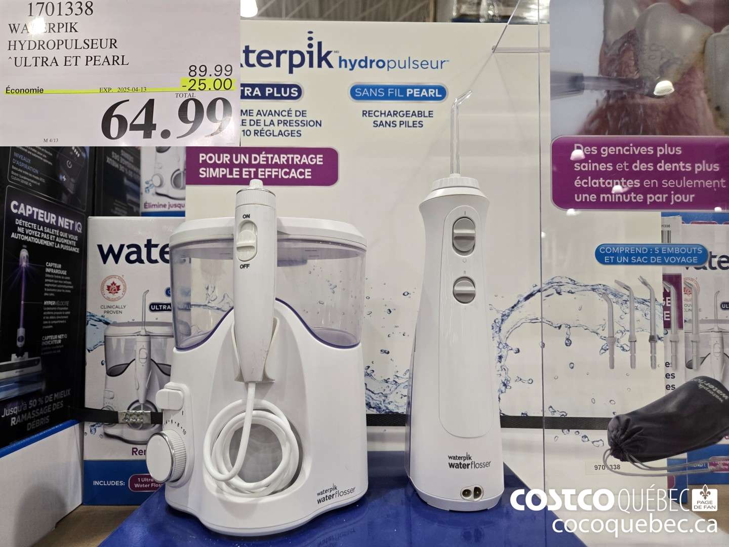 1701338 WATERPIK HYDROPULSEUR ULTRA ET PEARL ($25.00 INSTANT SAVINGS EXPIRES ON 2025-04-13) $64.99