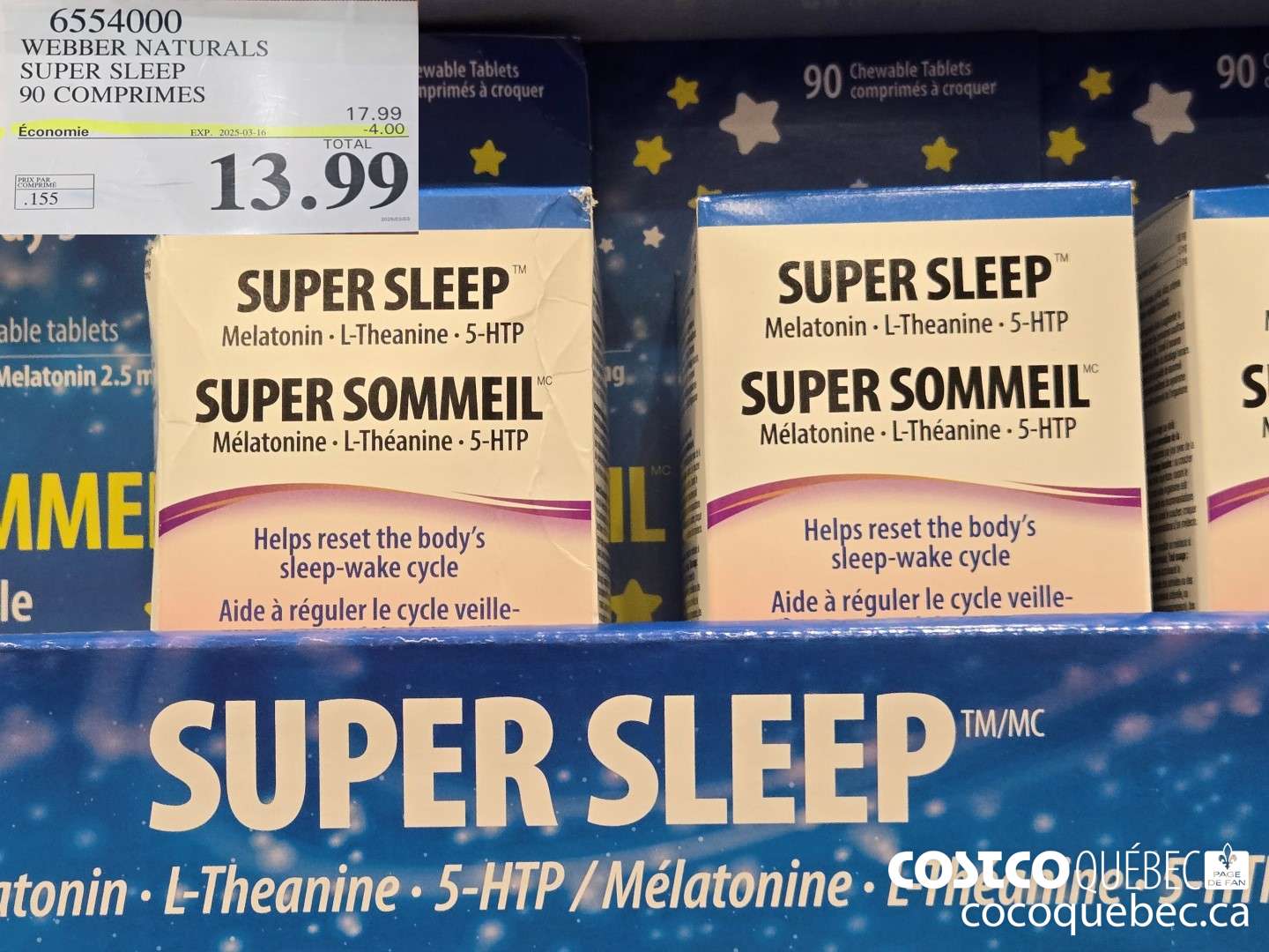 6554000 WEBBER NATURALS SUPER SLEEP 90 COMPRIMES  ($4.00 INSTANT SAVINGS EXPIRES ON 2025-03-16) $13.99
