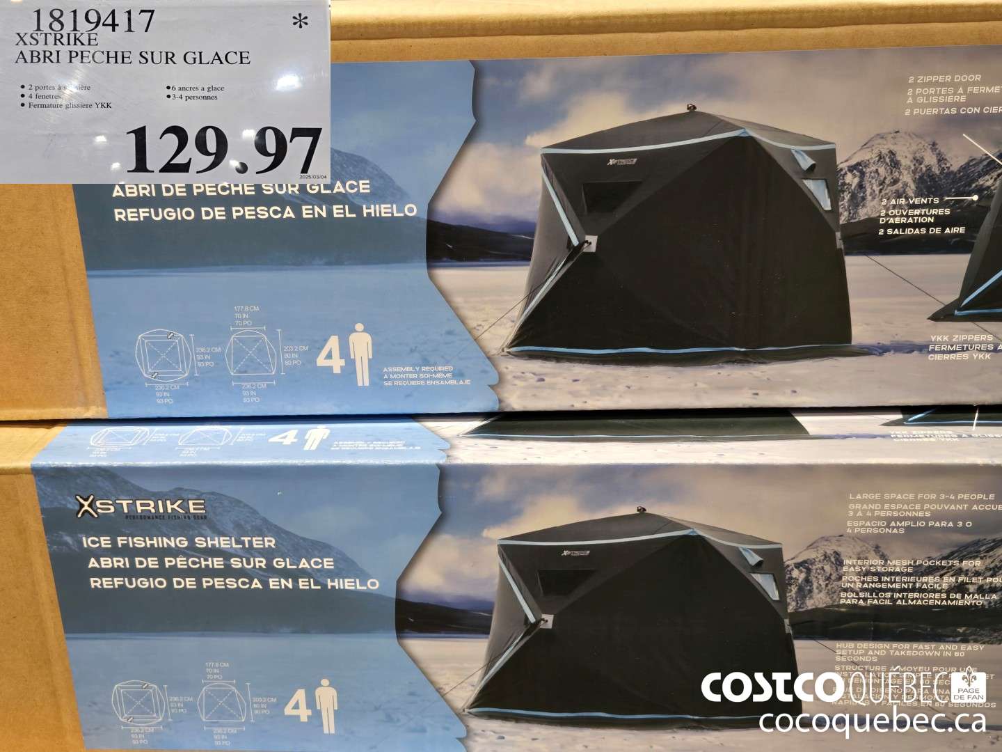 1819417 XSTRIKE ABRI PECHE SUR GLACE  $129.97