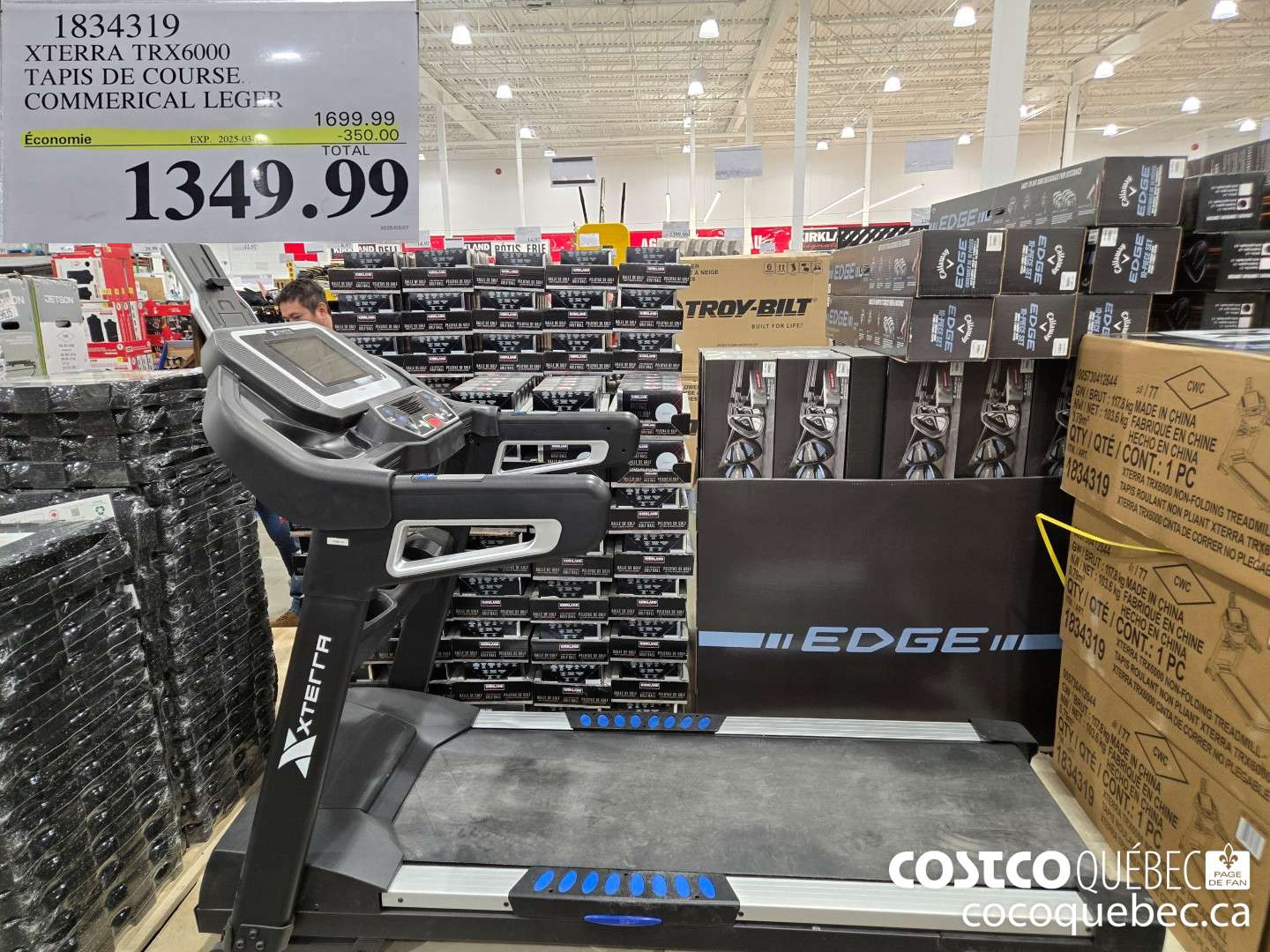 1834319 XTERRA TRX6000 TAPIS DE COURSE  ($350.00 INSTANT SAVINGS EXPIRES ON 2025-03-16) $1699.99