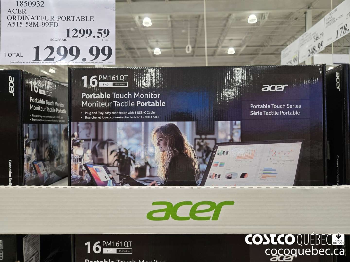 1850932 ACER ORDINATEUR PORTABLE A515-58M-99FD  $1299.99