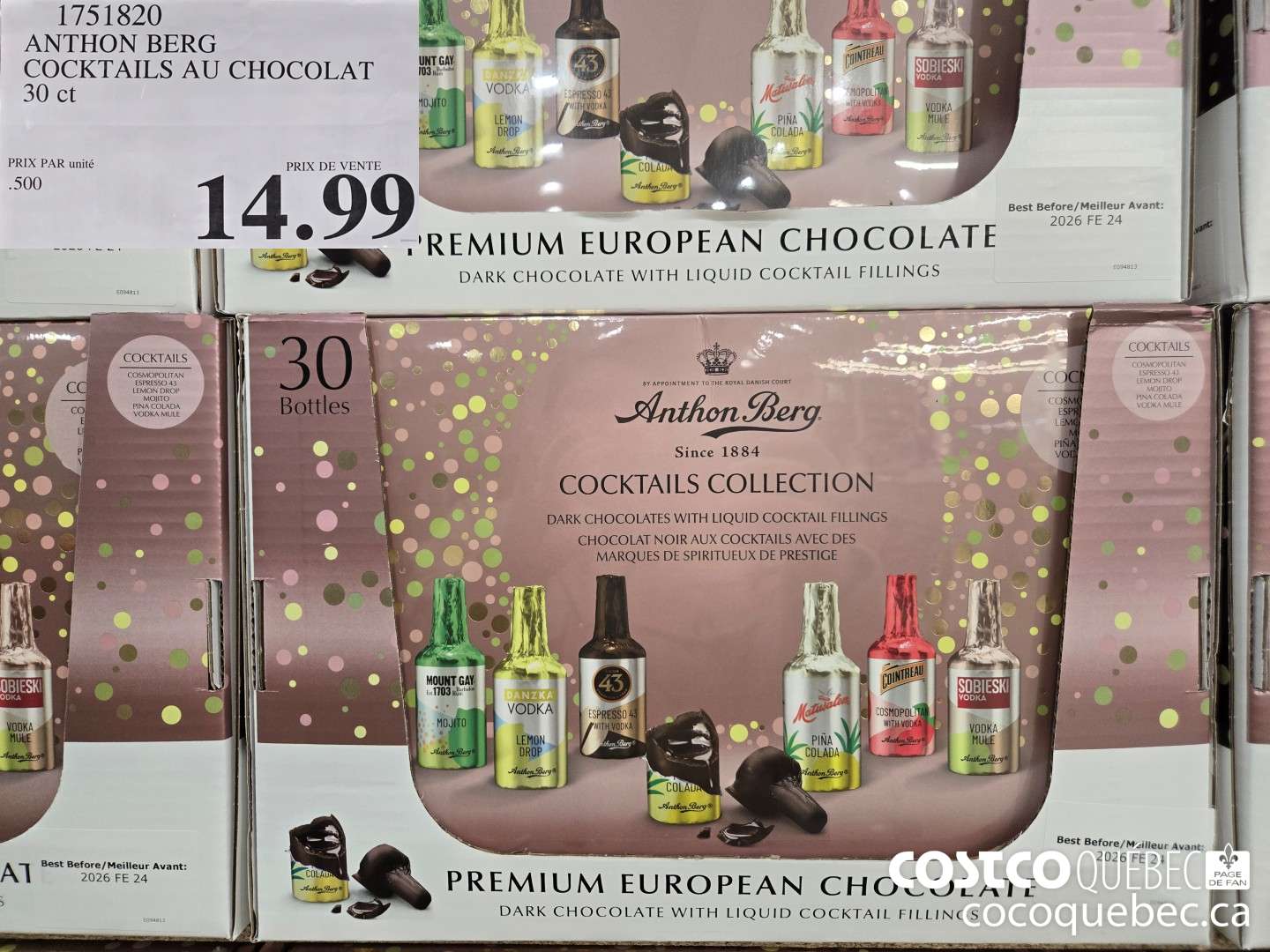 1751820 ANTHON BERG COCKTAILS AU CHOCOLAT 30 ct  $14.99