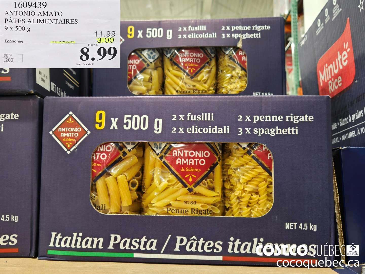 1609439 ANTONIO AMATO PATES ALIMENTAIRES 9 x 500 g ($3.00 INSTANT SAVINGS EXPIRES ON 2025-04-27) $8.99