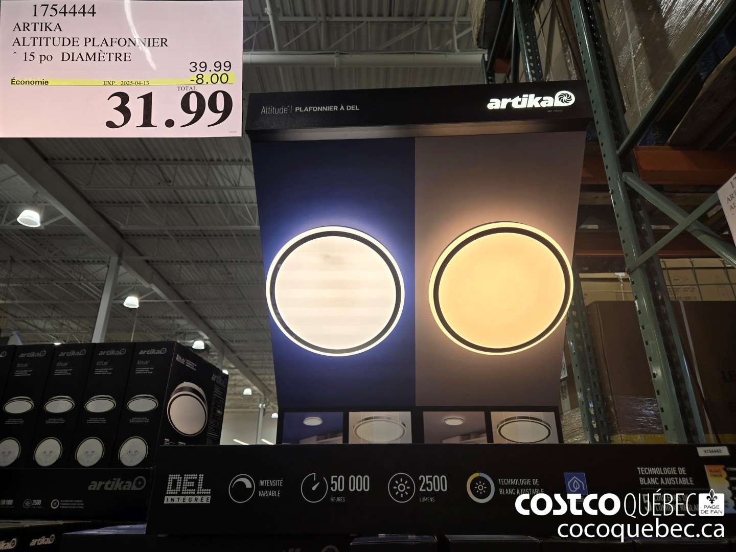 1754444 ARTIKA ALTITUDE PLAFONNIER  ($8.00 INSTANT SAVINGS EXPIRES ON 2025-04-13) $31.99