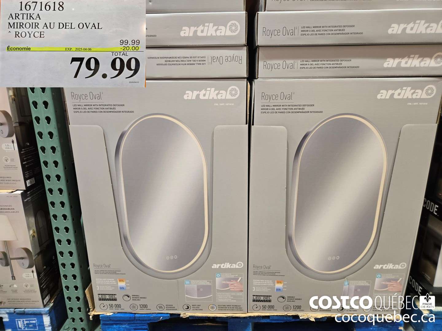 1671618 ARTIKA MIROIR AU DEL OVAL ROYCE  ($20.00 INSTANT SAVINGS EXPIRES ON 2025-04-06) $79.99