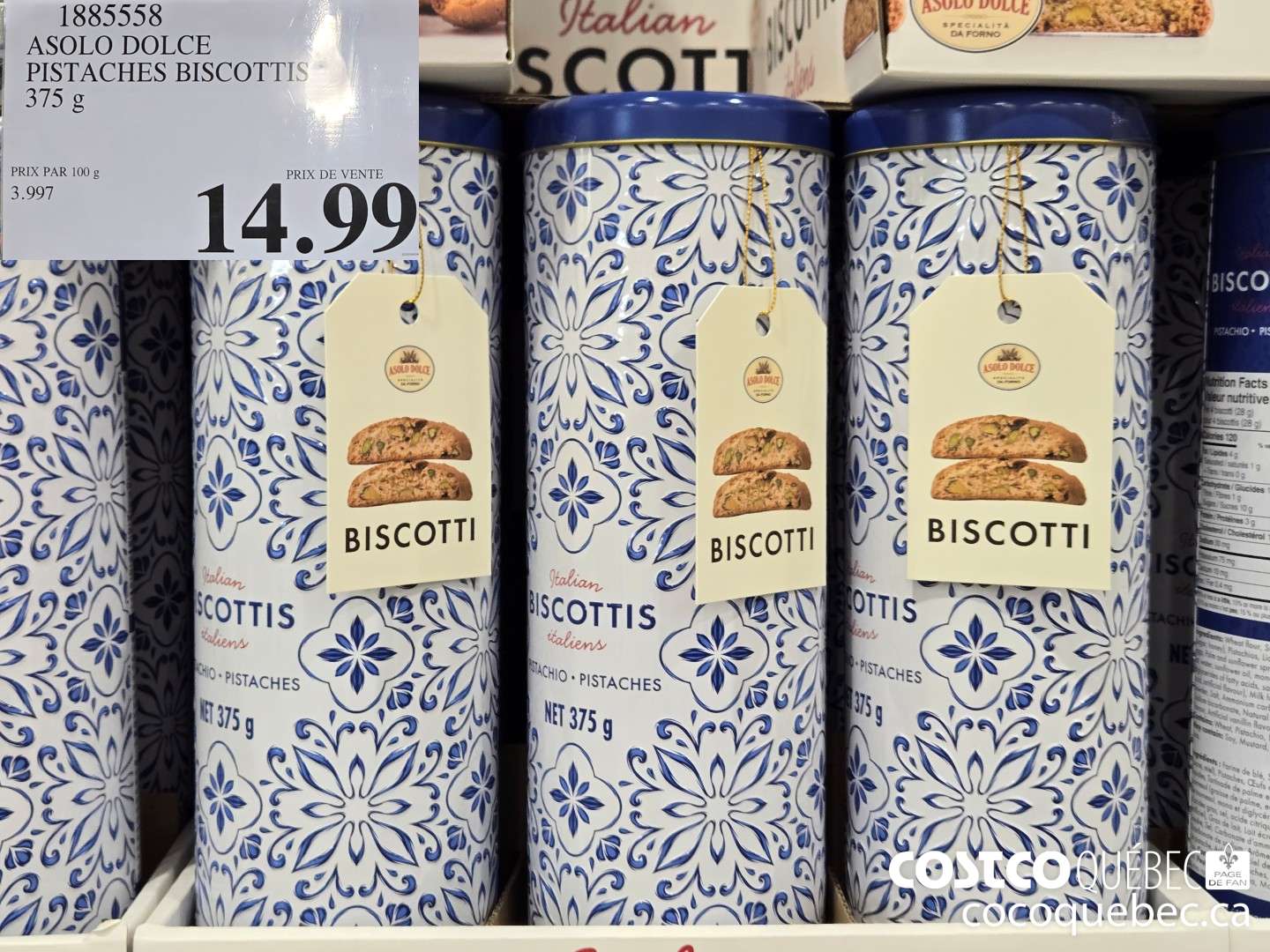 1885558 ASOLO DOLCE PISTACHES BISCOTT!  $14.99