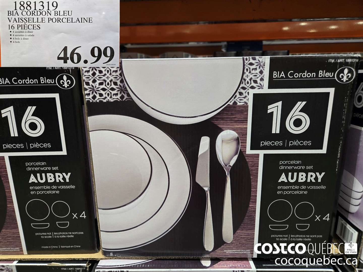 1881319 BIA CORDON BLEU VAISSELLE PORCELAINE 16 PIECES  $46.99