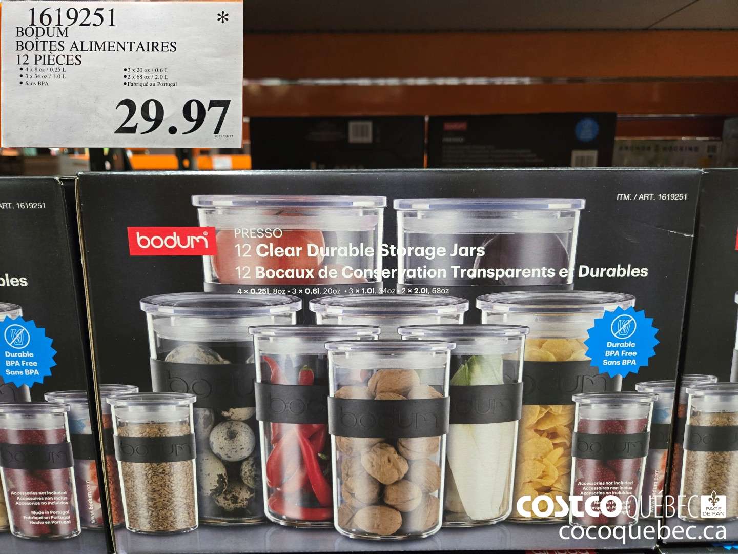 1619251 BODUM BOITES ALIMENTAIRES 12 PIECES  $29.97