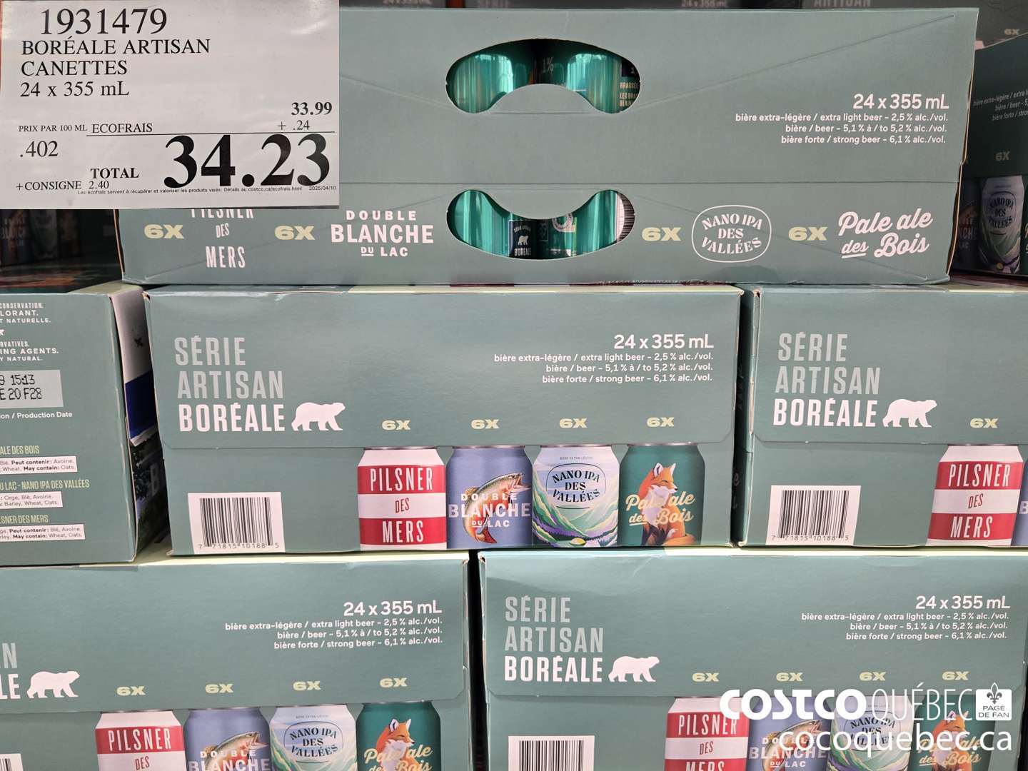 1931479 BOREALE ARTISAN CANETTES 24 x 355 mL  $34.23