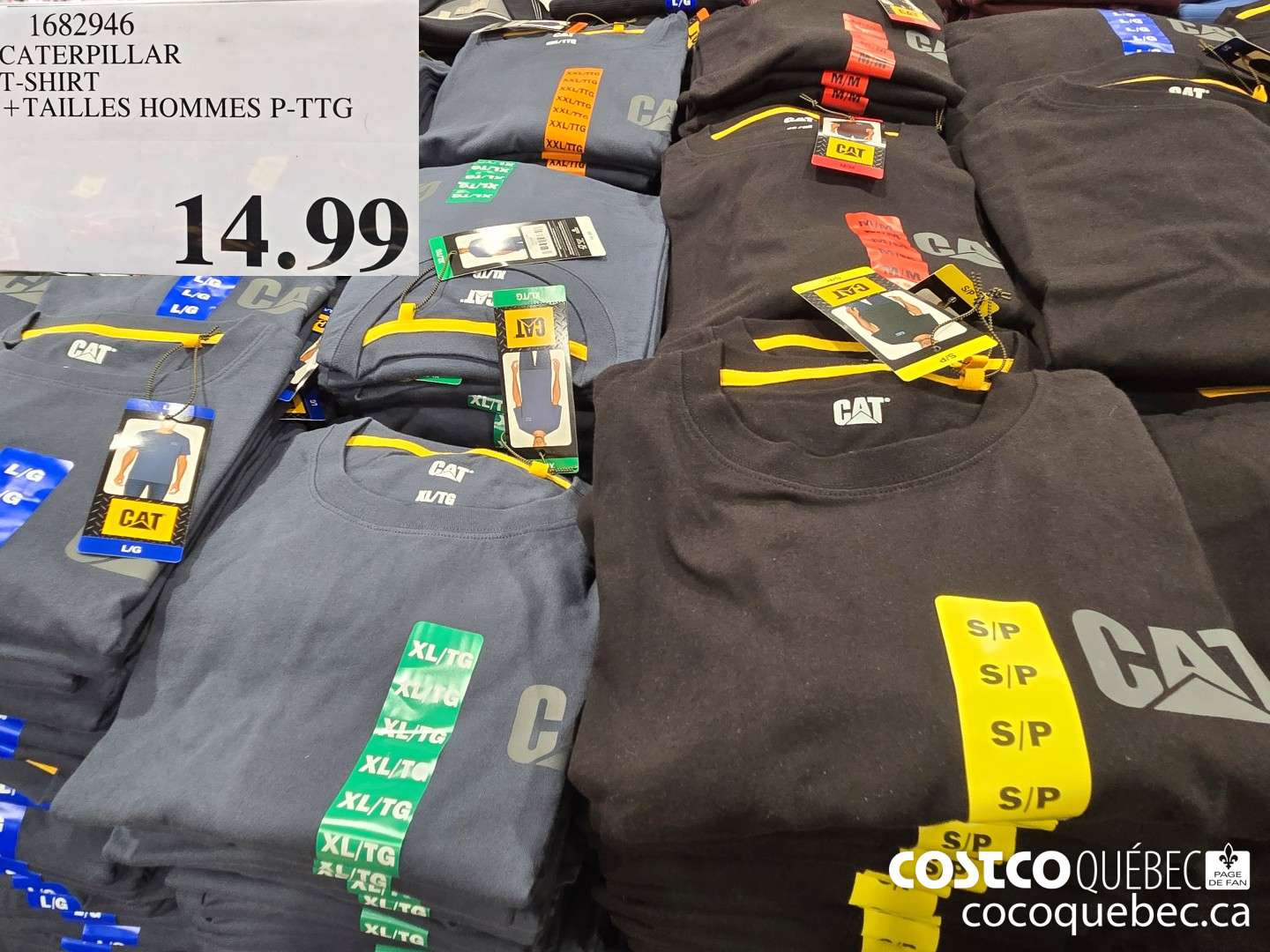 1682946 CATERPILLAR T-SHIRT + TAILLES HOMMES P-TTG  $14.99