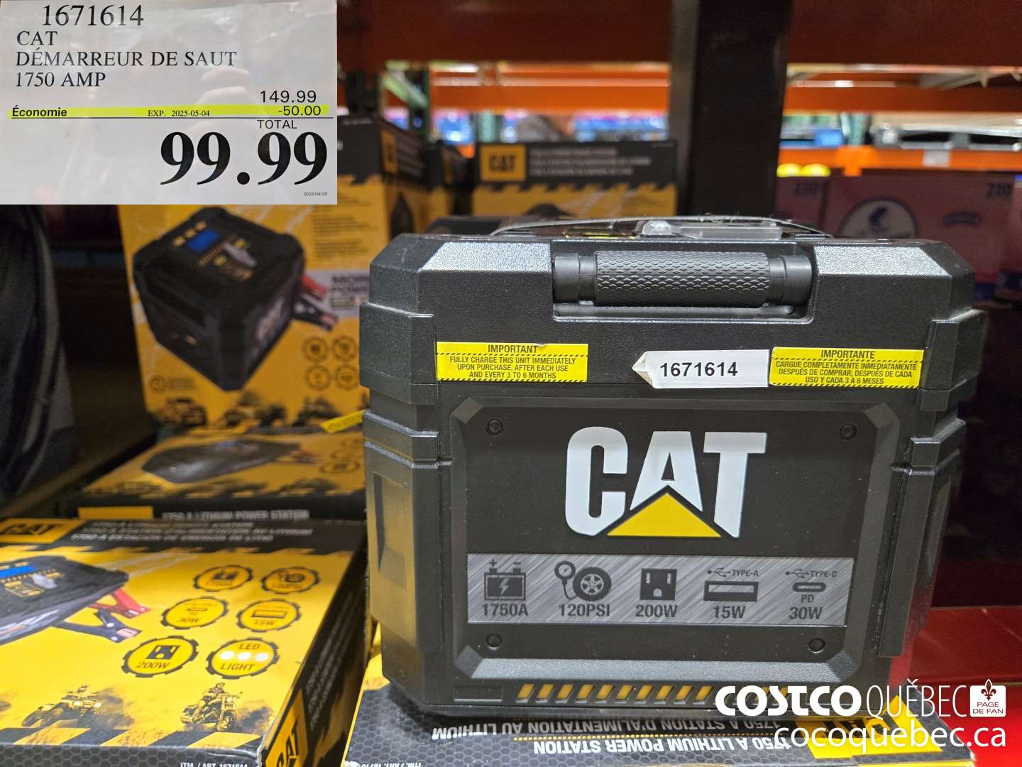 1671614 CAT DEMARREUR DE DEPART LITHIUM 1750 AMPERE  ($50.00 INSTANT SAVINGS EXPIRES ON 2025-05-04) $99.99