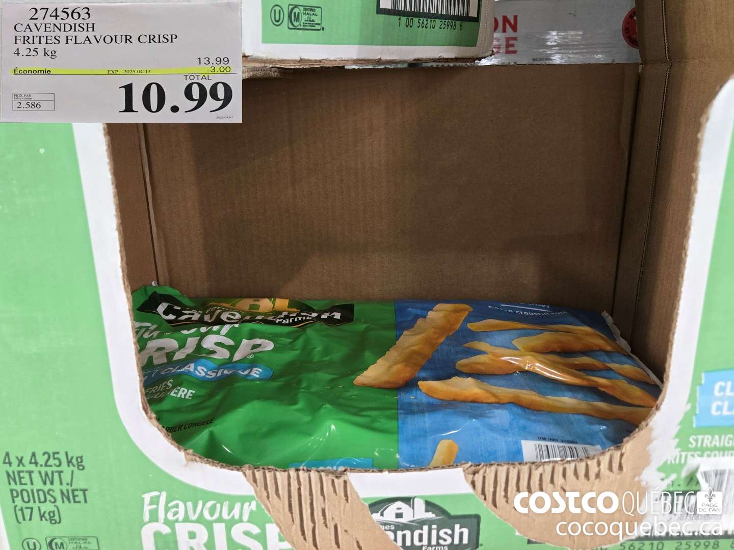 274563 CAVENDISH FRITES FLAVOUR CRISP 4.25 kG ($3.00 INSTANT SAVINGS EXPIRES ON 2025-04-13) $10.99