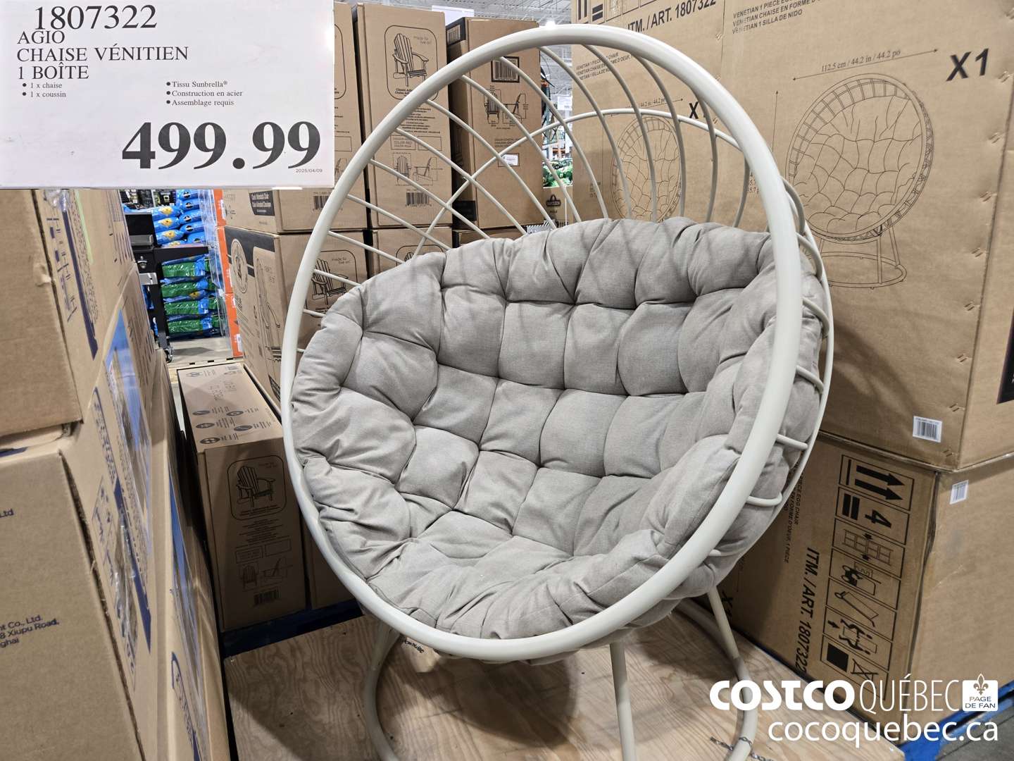 1807322 CHAISE VENITIEN 1 BOITE  $499.99