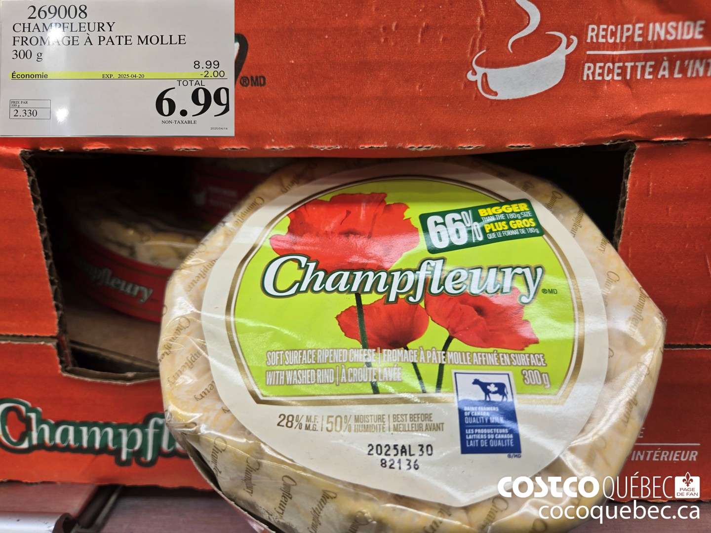 269008 CHAMPFLEURY FROMAGE a PATE MOLLE ($2.00 INSTANT SAVINGS EXPIRES ON 2023-04-02) $6.99