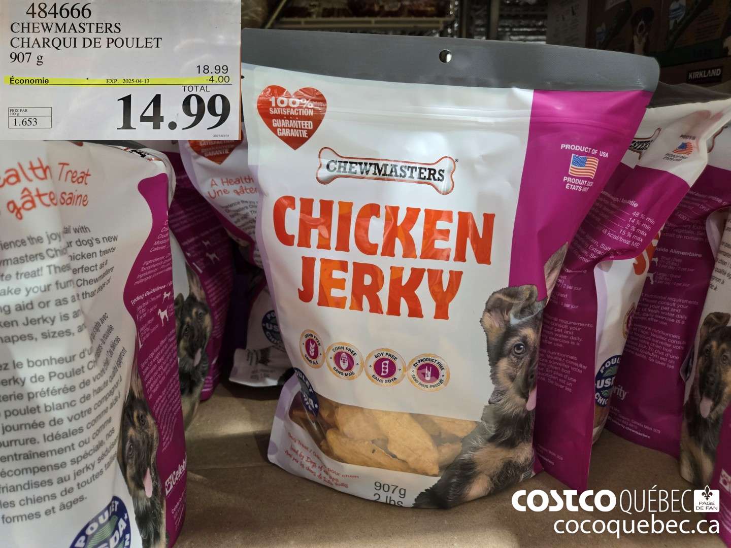 434666 CHEWMASTERS CHARQUI DE POULET 907 g  ($4.00 INSTANT SAVINGS EXPIRES ON 2025-04-13) $14.99