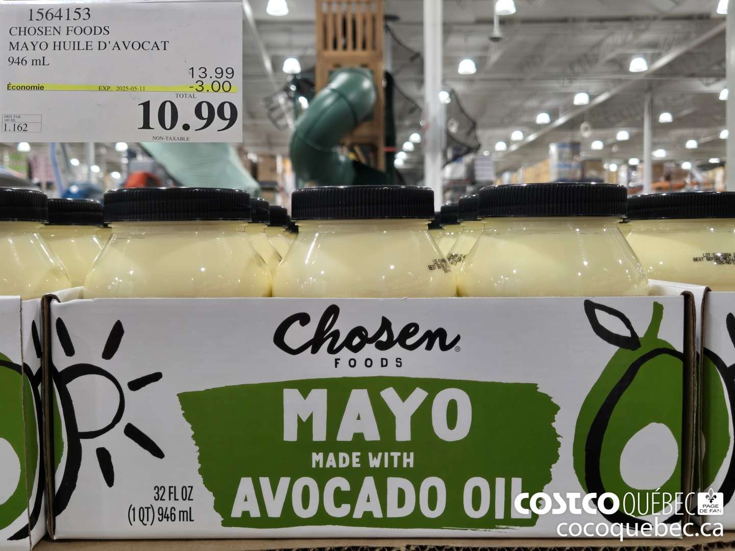 1564153 CHOSEN FOODS MAYO HUILE AVOCAT 946 mL ($3.00 INSTANT SAVINGS EXPIRES ON 2025-05-11) $10.99