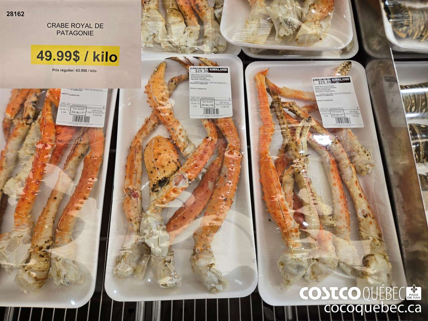 28162 CRABE ROYAL DE PATAGO NIE DECONGELE $49.99